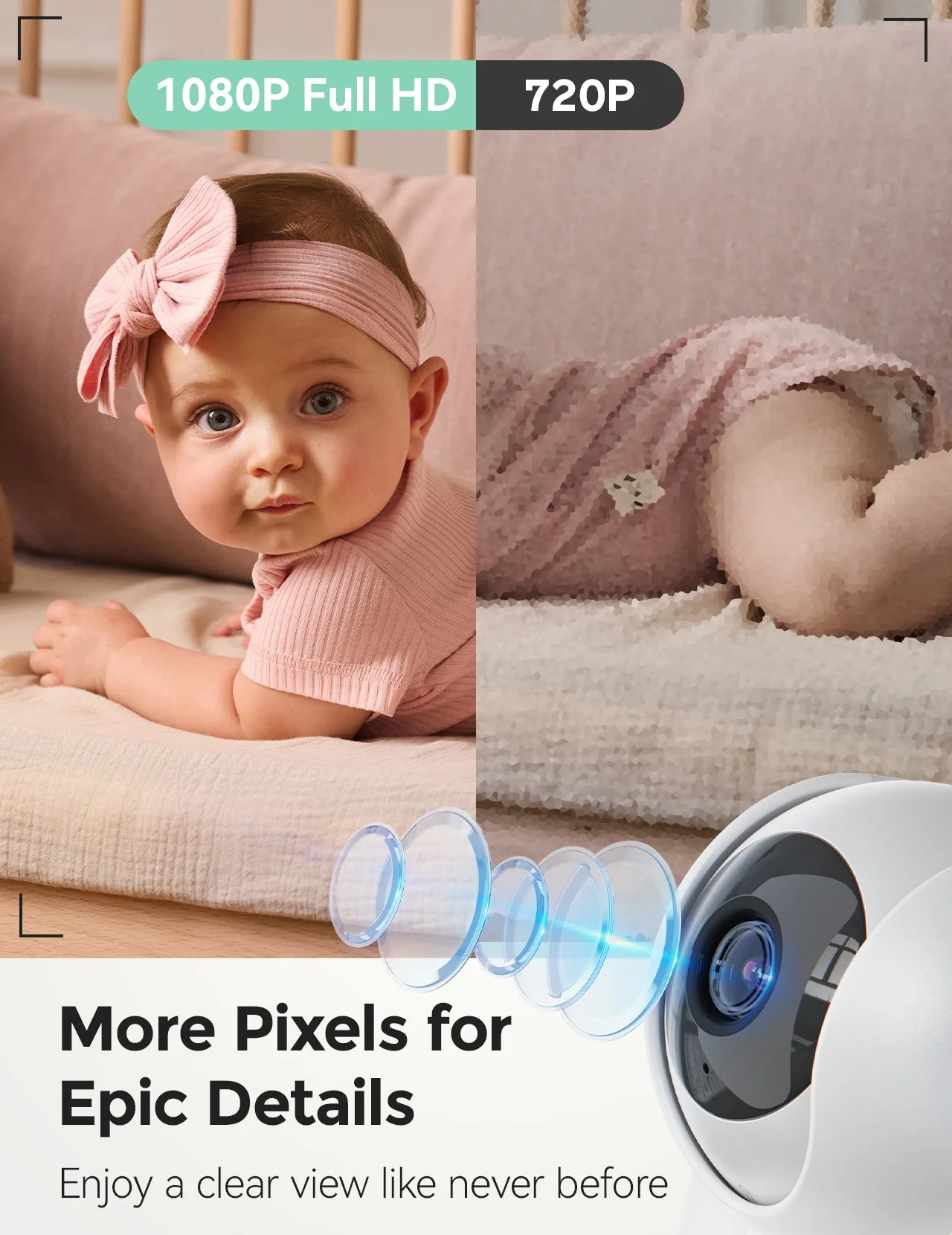 Caméra Full HD 1080p pour moniteur vidéo pour bébé BM03 - Image 3