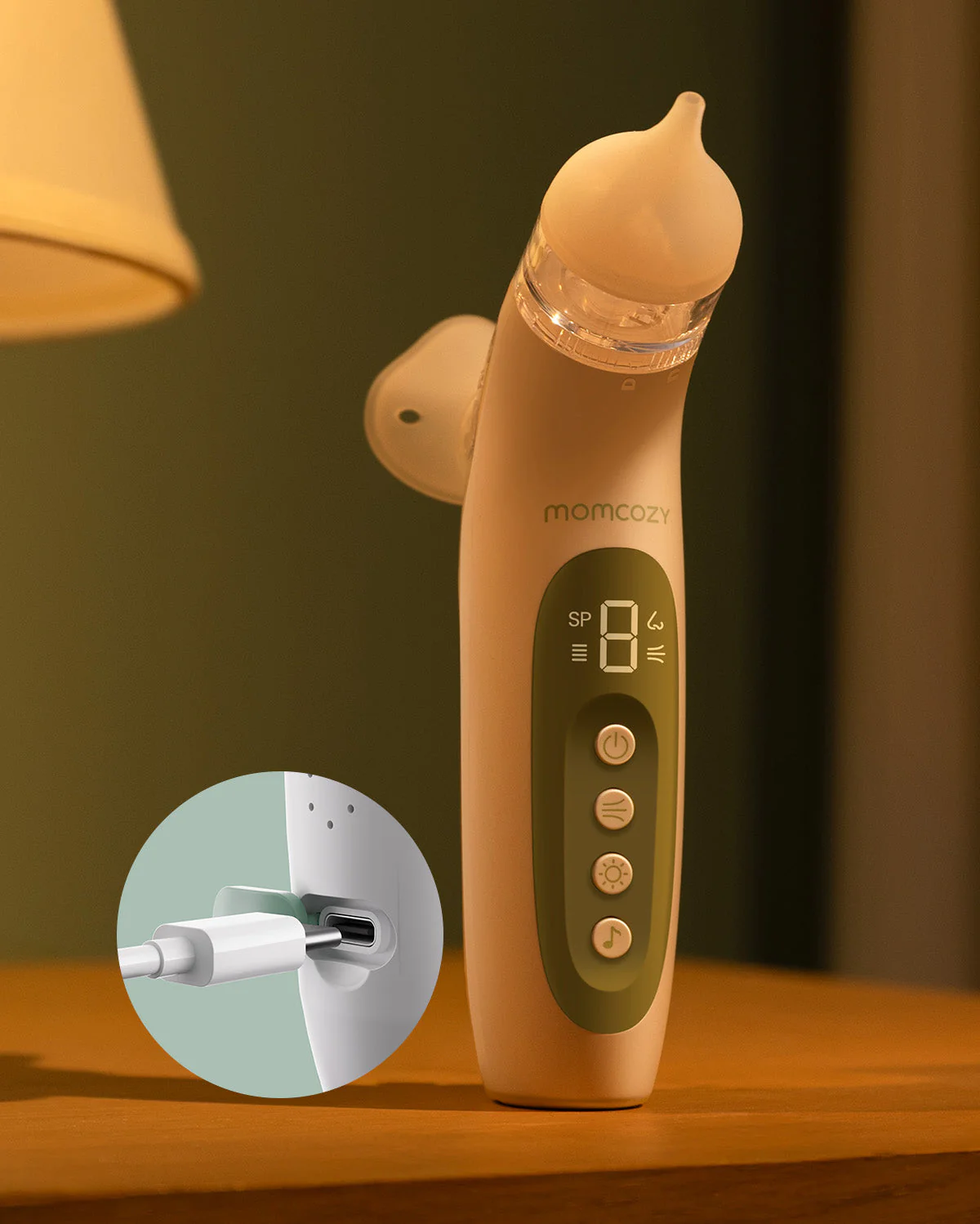 Aspirateur nasal électrique Momcozy 2-en-1 – Mouche-bébé avec spray et aspiration - Image 7
