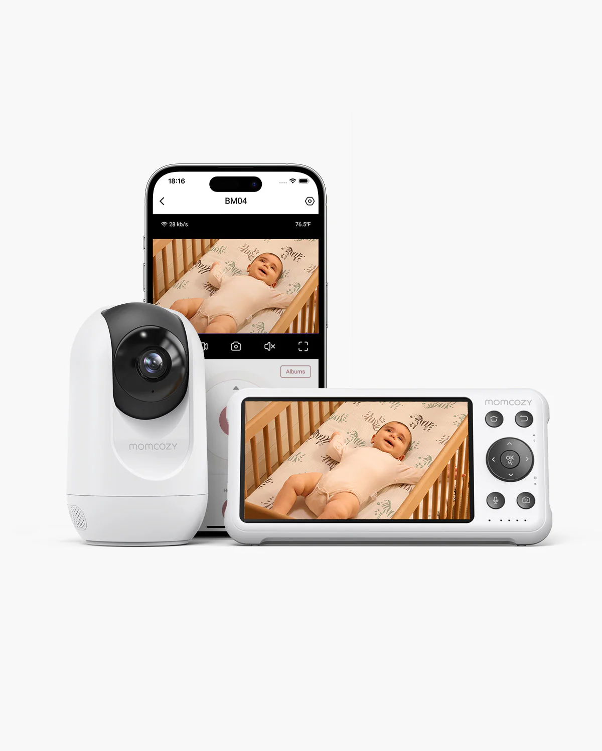 Momcozy Moniteur Bébé Intelligent à Double Mode de 5 Pouces - BM04