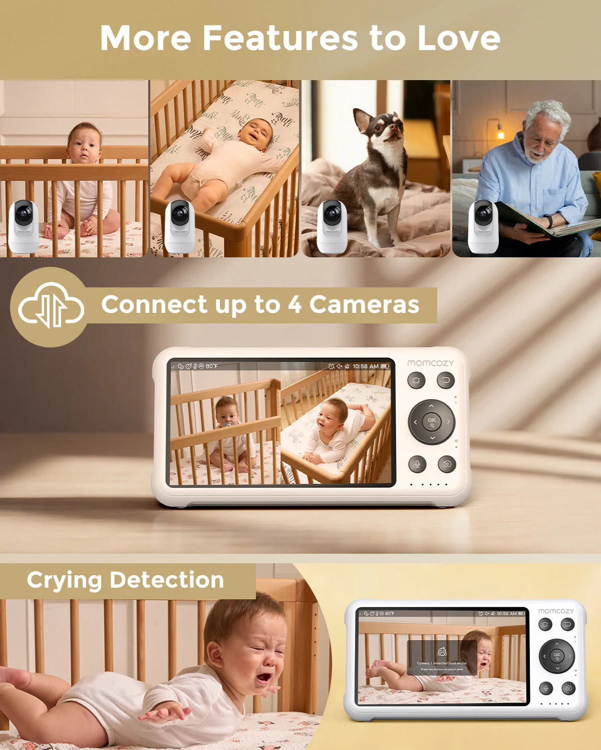 Ensemble de soins pour bébé : Machine sonore intelligente pour bébé et babyphone bimode BM04 - Image 5