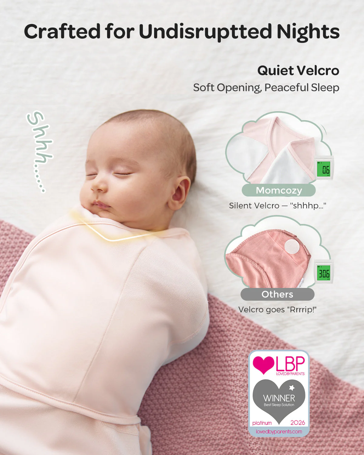 Pack Soins Bébé : Machine à sons intelligente et portable + Lange d’emmaillotage facile - Image 15