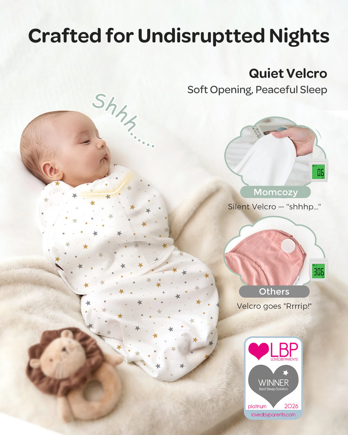 Pack Soins Bébé : Machine à sons intelligente et portable + Lange d’emmaillotage facile - Image 19