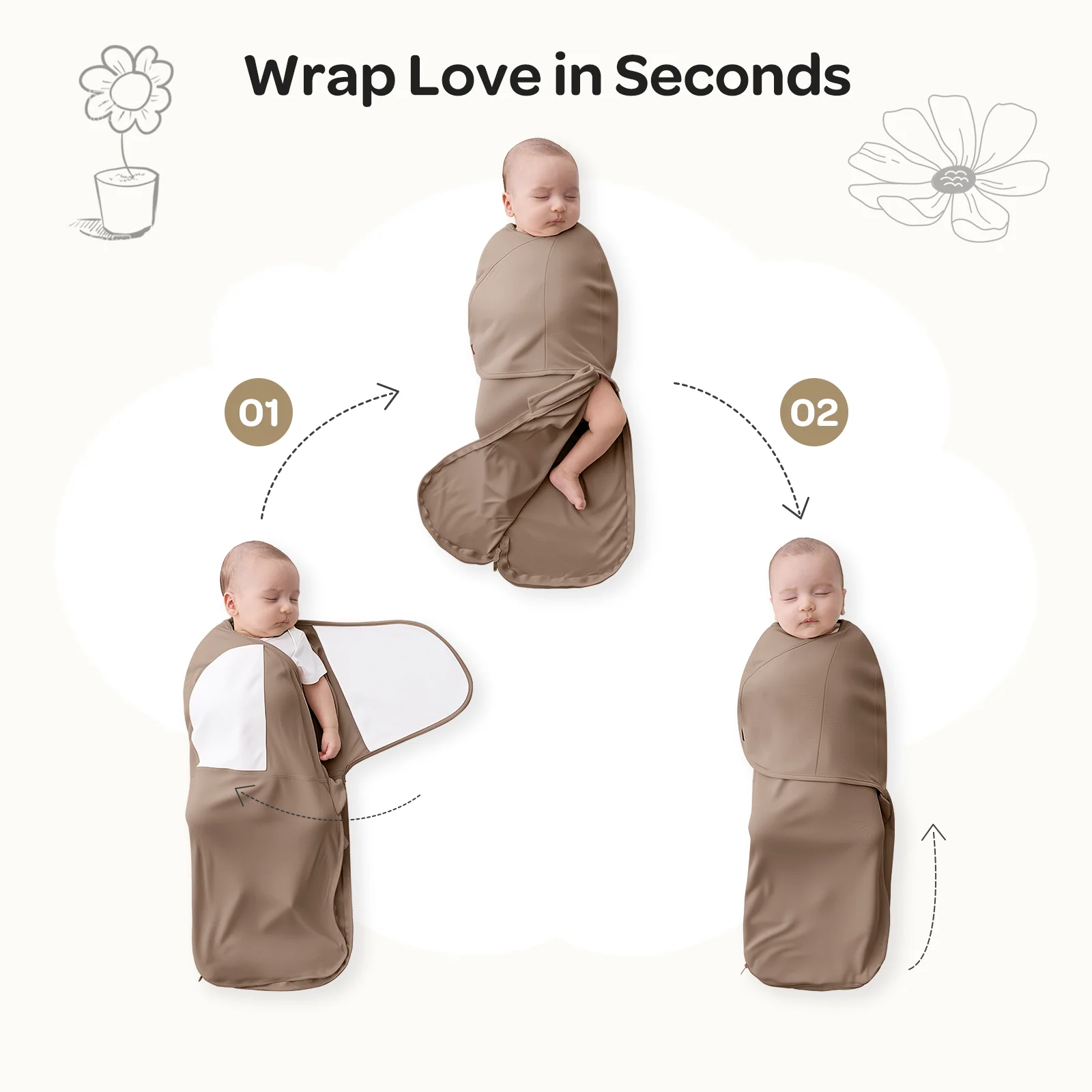 Pack Soins Bébé : Machine à sons intelligente et portable + Lange d’emmaillotage facile - Image 43