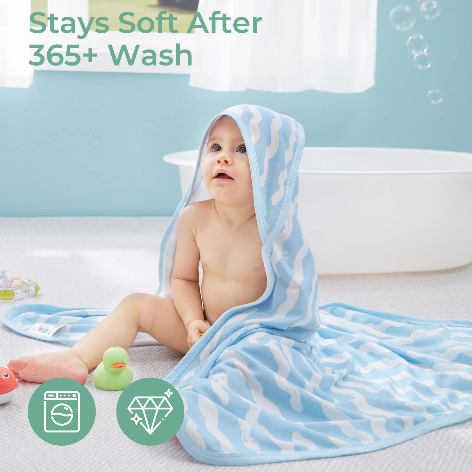 Serviette de bain à capuche pour bébé Momcozy - Image 4