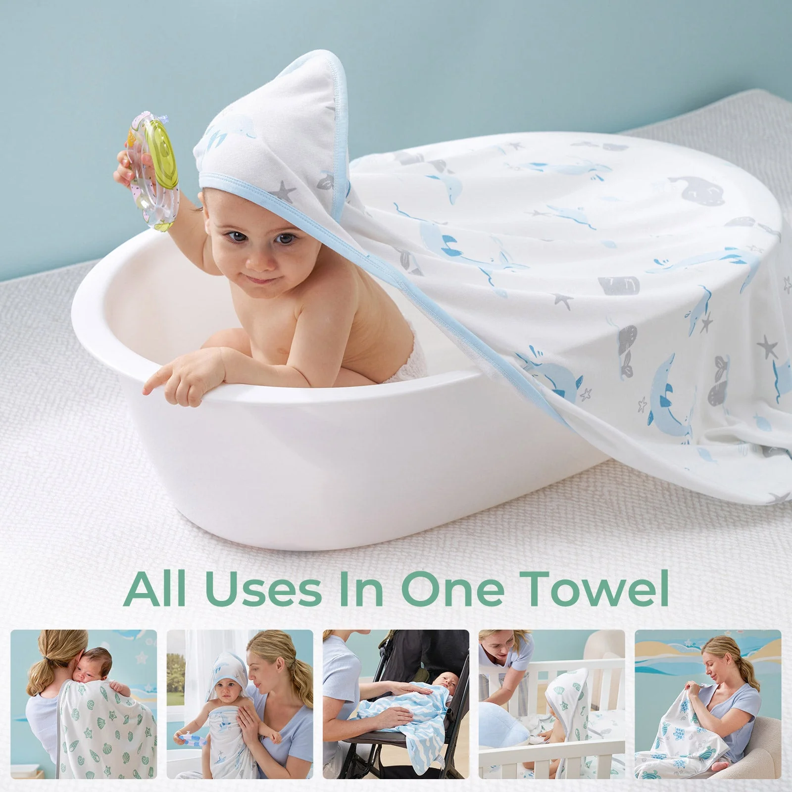 Serviette de bain à capuche pour bébé Momcozy - Image 8