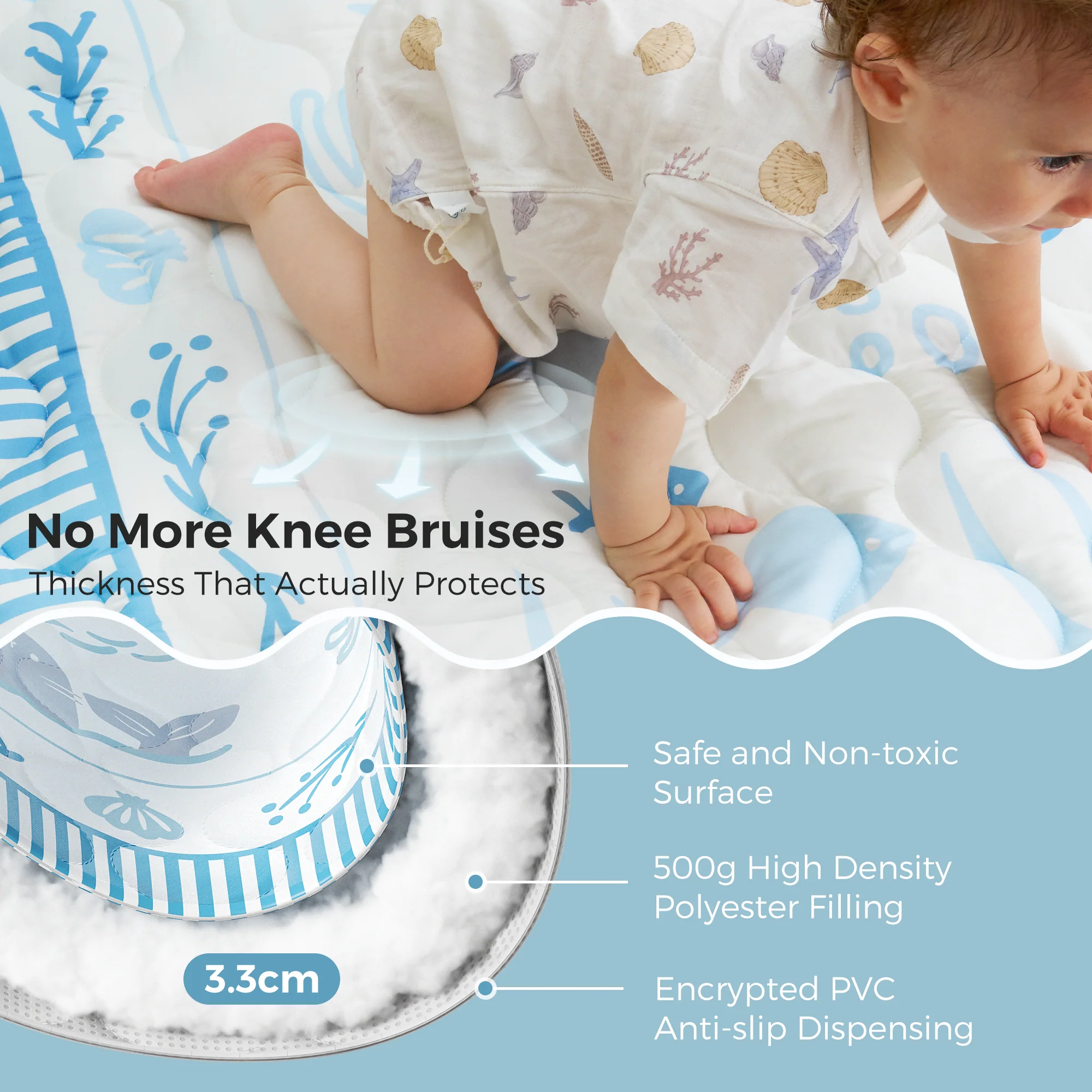 Tapis de jeu portable pour bébé Momcozy – Confort rafraîchissant - Image 4
