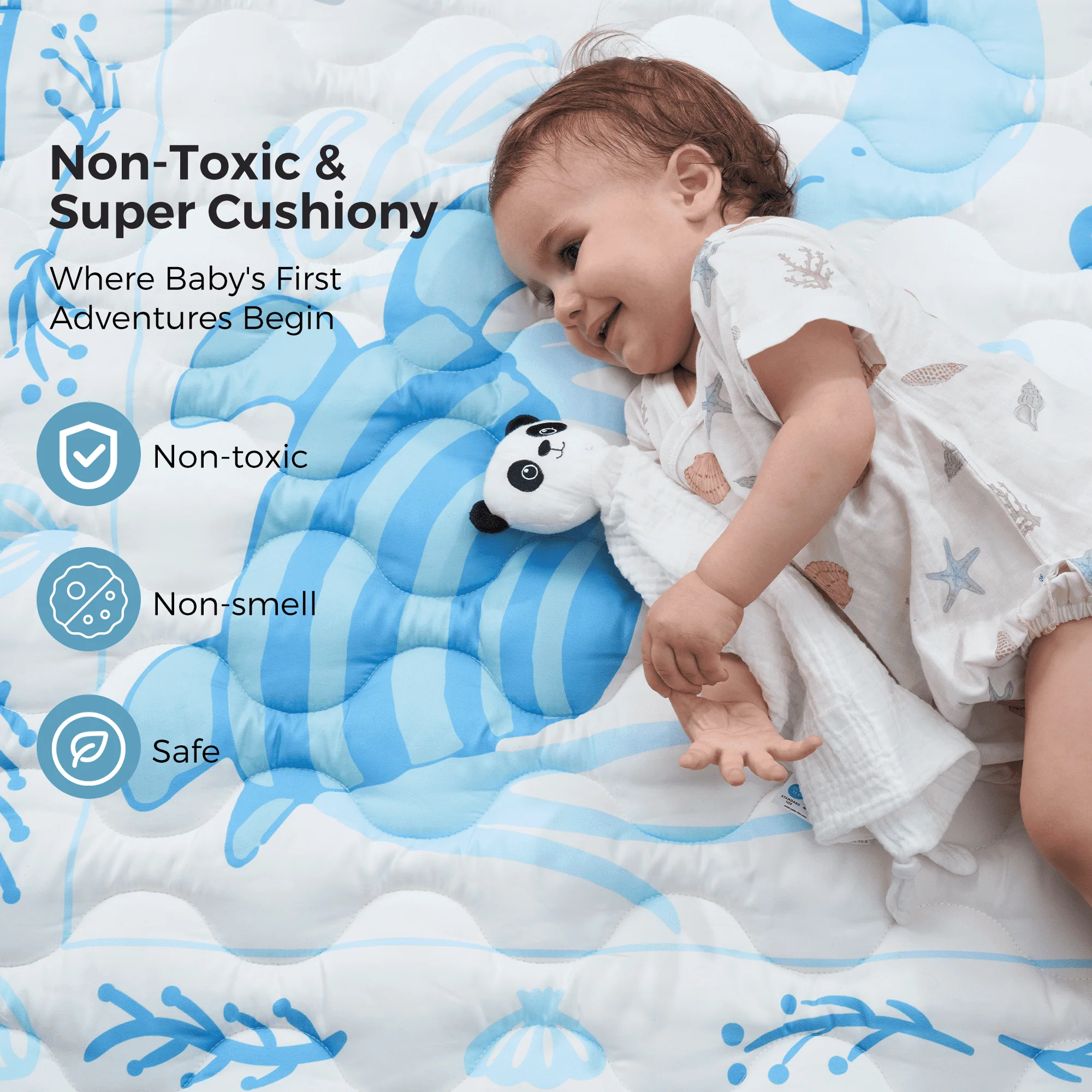Tapis de jeu portable pour bébé Momcozy – Confort rafraîchissant - Image 5