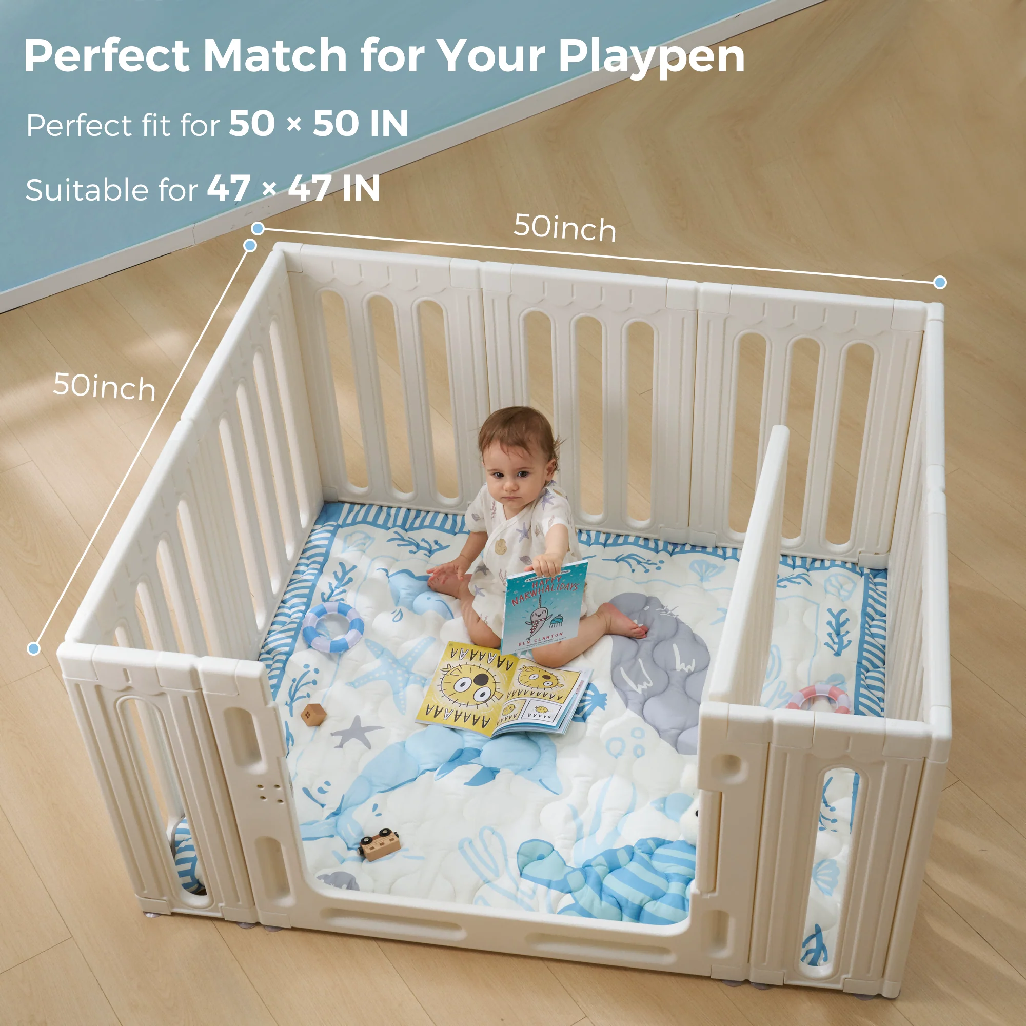 Tapis de jeu portable pour bébé Momcozy – Confort rafraîchissant - Image 7