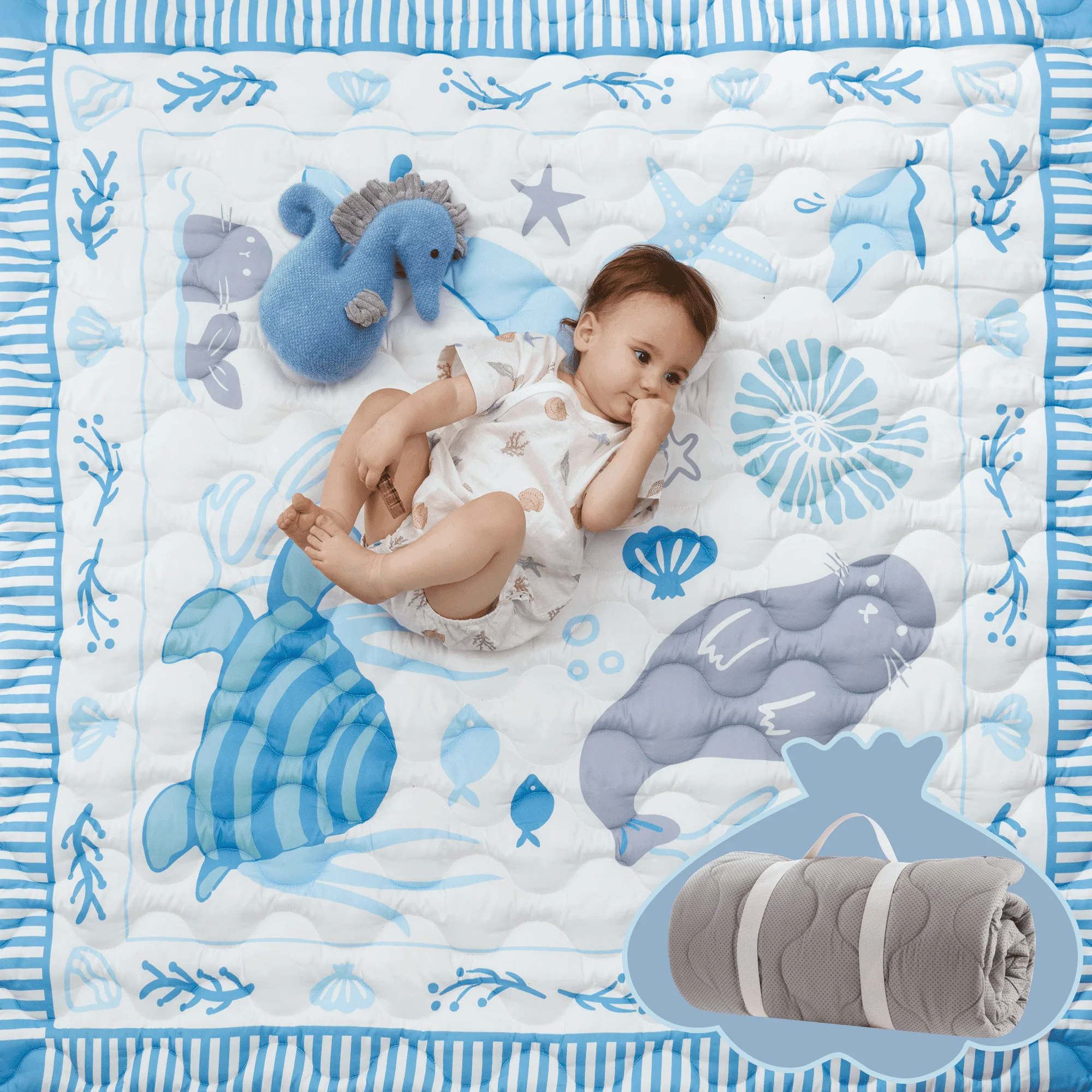 Tapis de jeu portable pour bébé Momcozy – Confort rafraîchissant - Image 37
