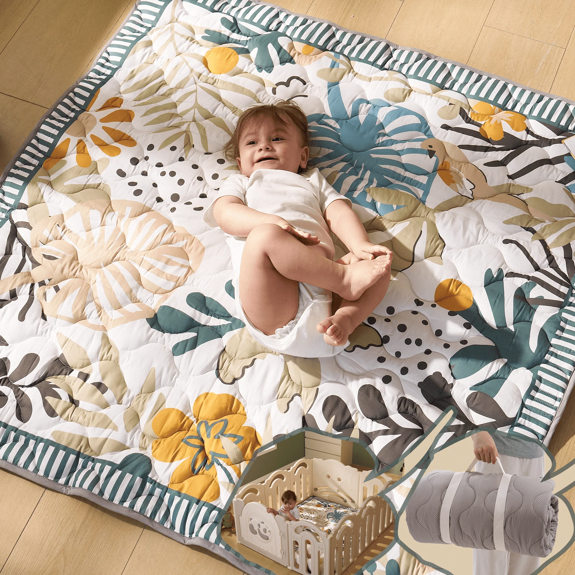 Tapis de jeu portable pour bébé Momcozy – Confort rafraîchissant - Image 38