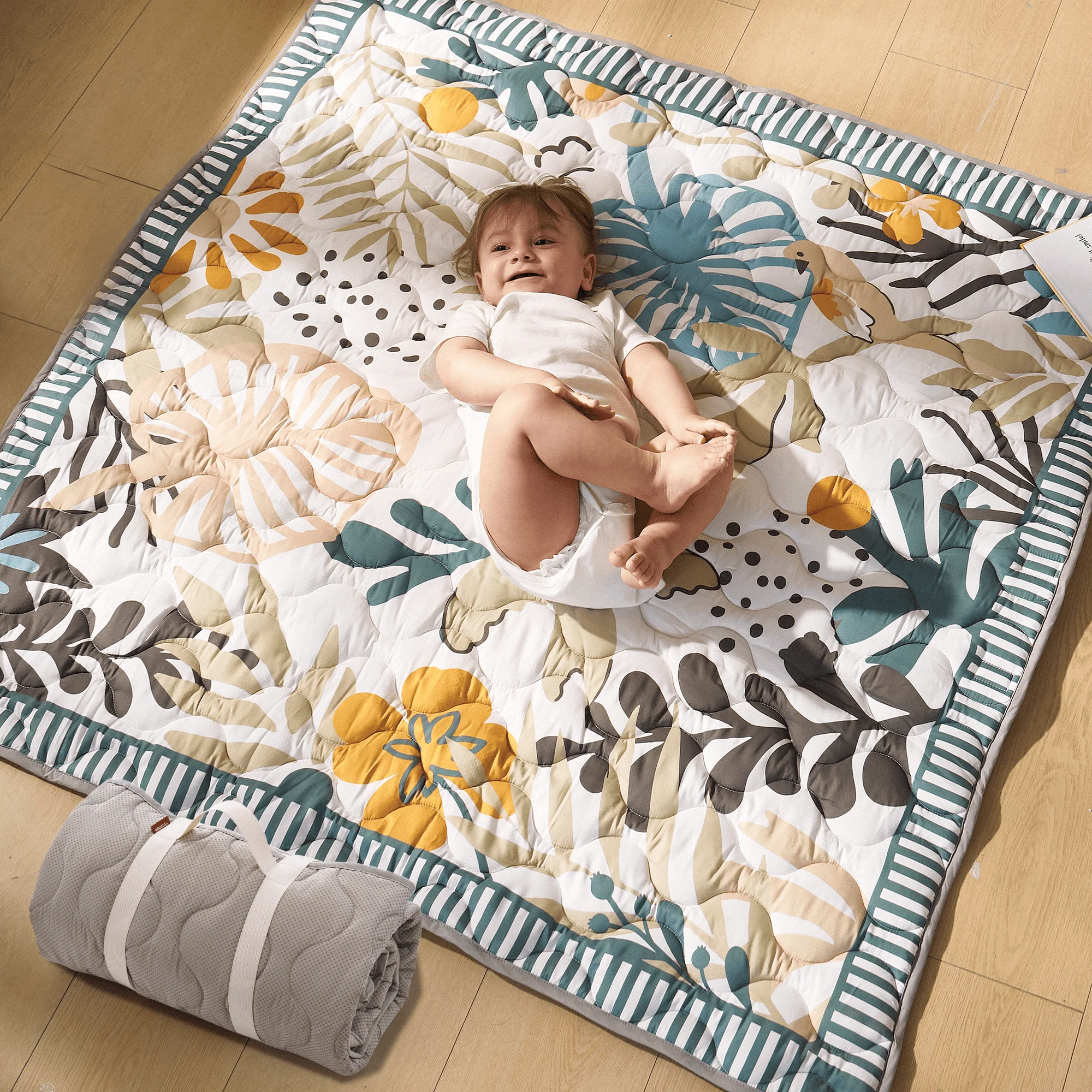 Tapis de jeu portable pour bébé Momcozy – Confort rafraîchissant - Image 39
