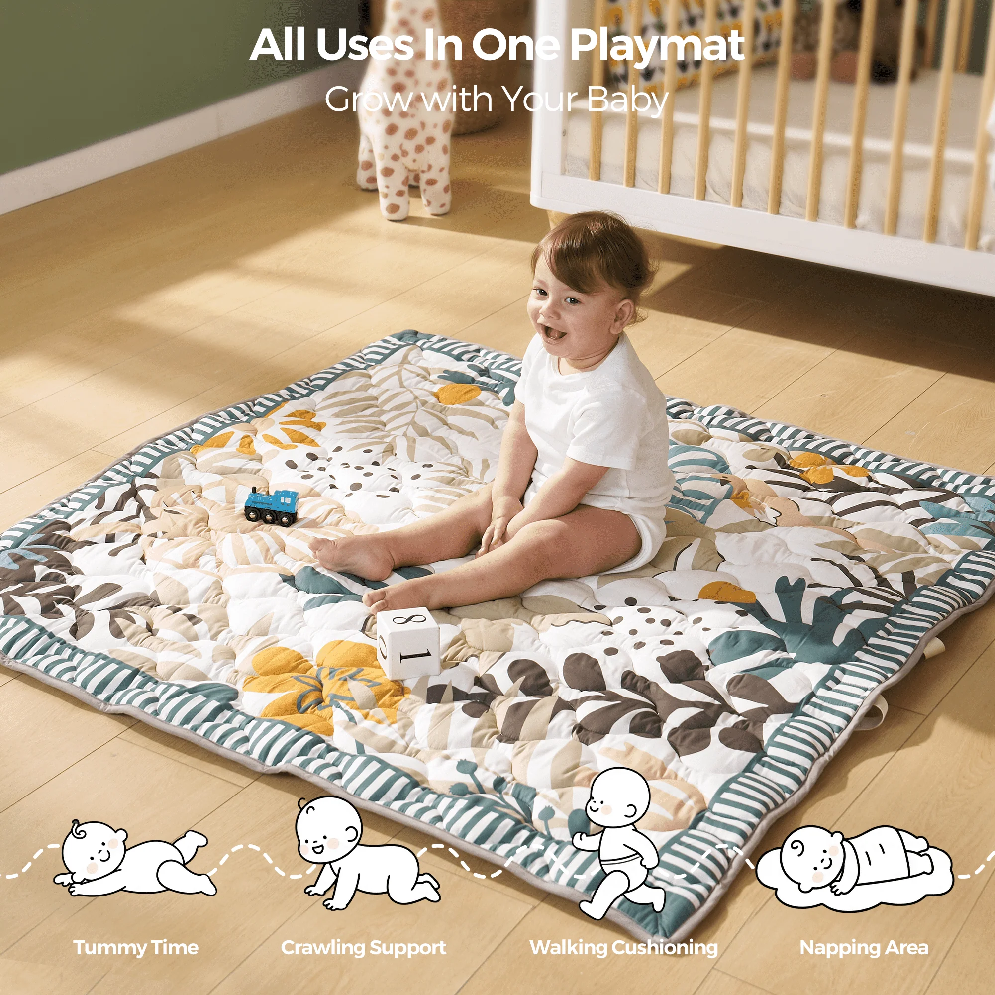 Tapis de jeu portable pour bébé Momcozy – Confort rafraîchissant - Image 25