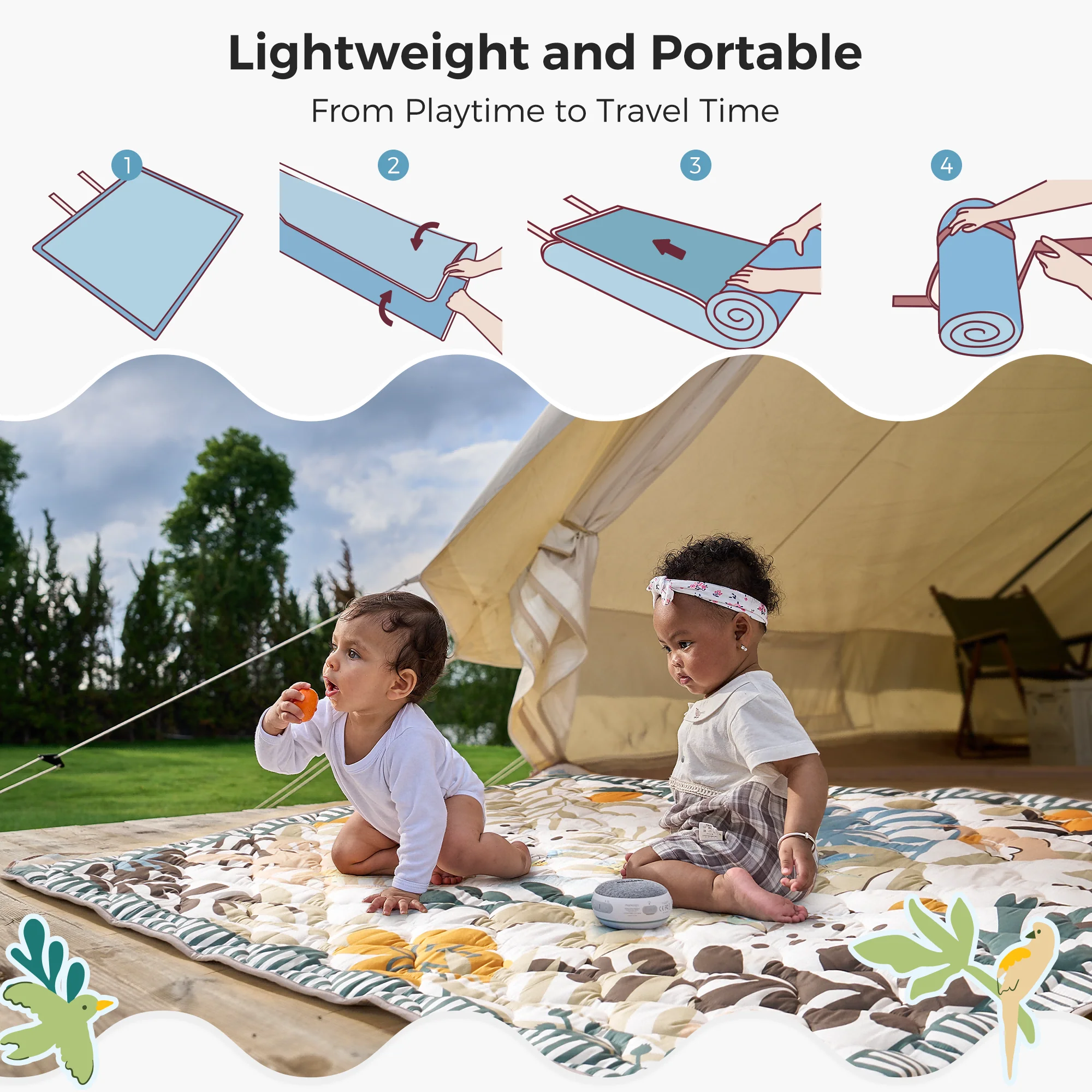 Tapis de jeu portable pour bébé Momcozy – Confort rafraîchissant - Image 14