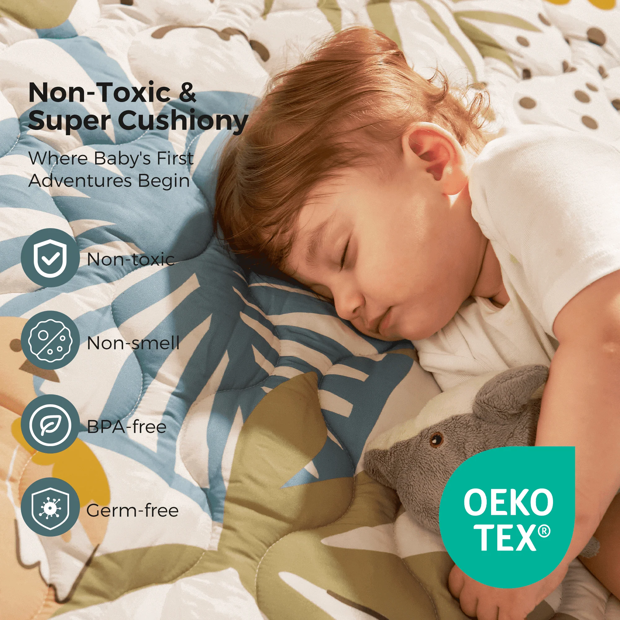 Tapis de jeu portable pour bébé Momcozy – Confort rafraîchissant - Image 28