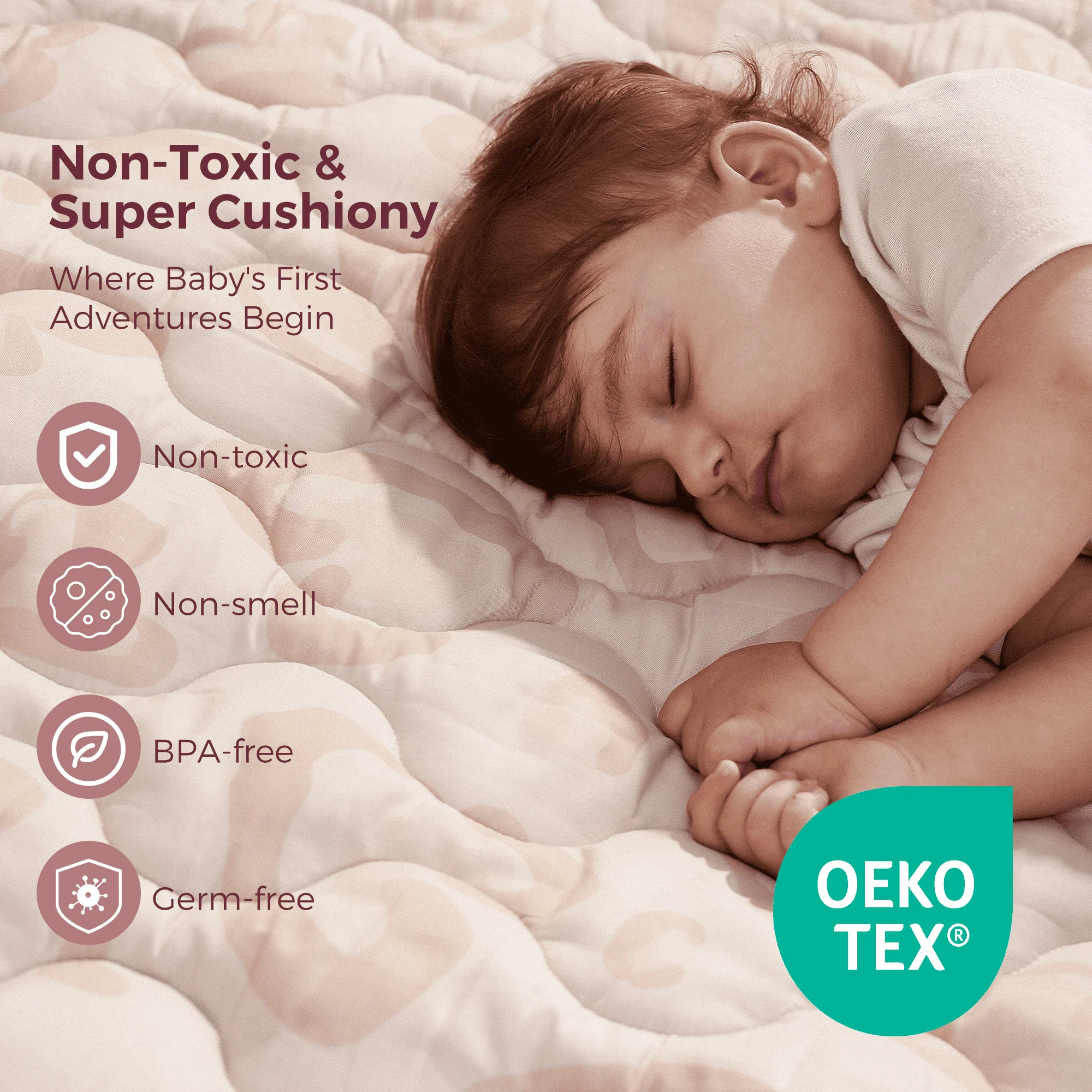 Tapis de jeu portable pour bébé - Léopard brun - Image 8