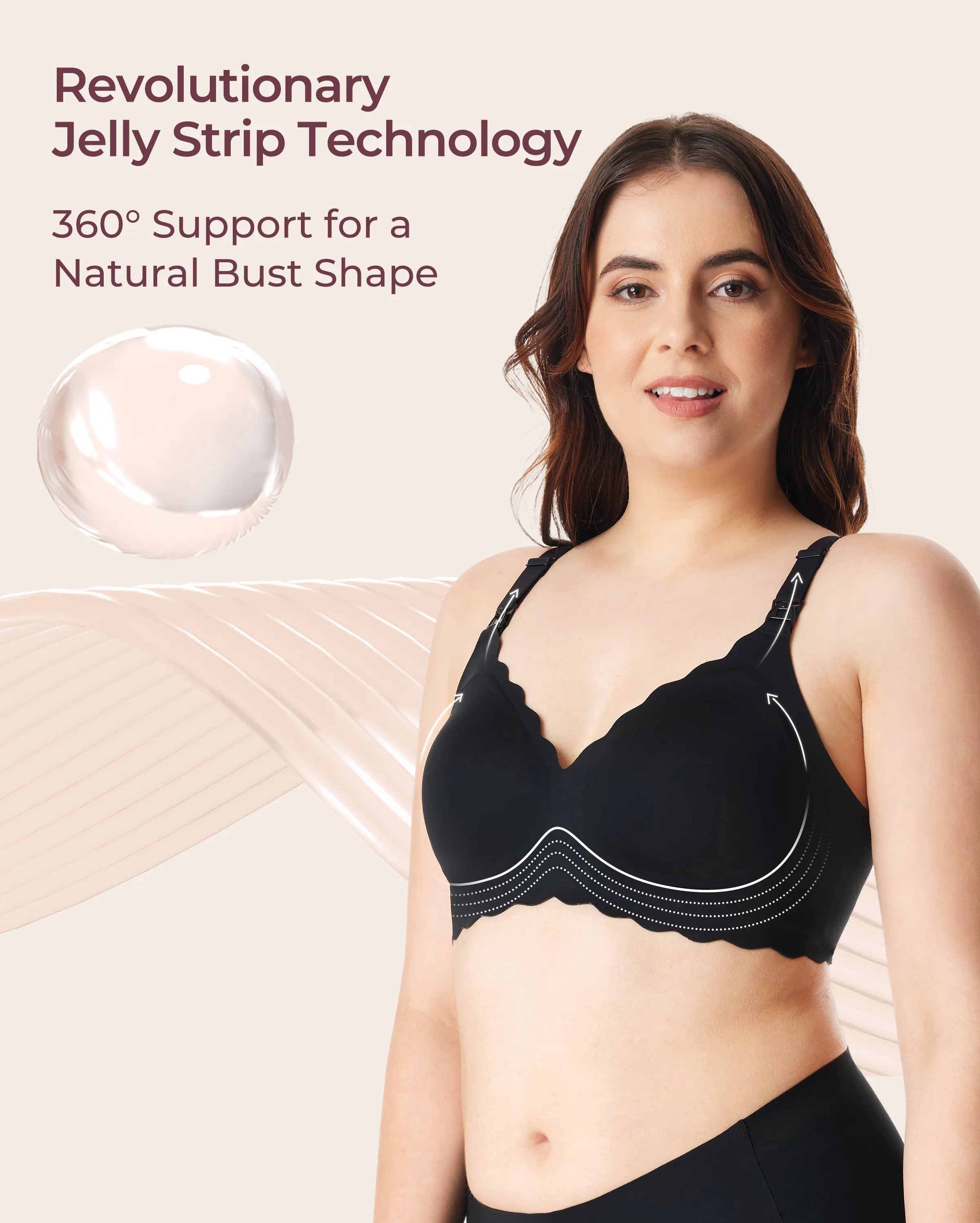 Soutien-gorge d’allaitement sans coutures Jelly Strip YN46 - Image 54