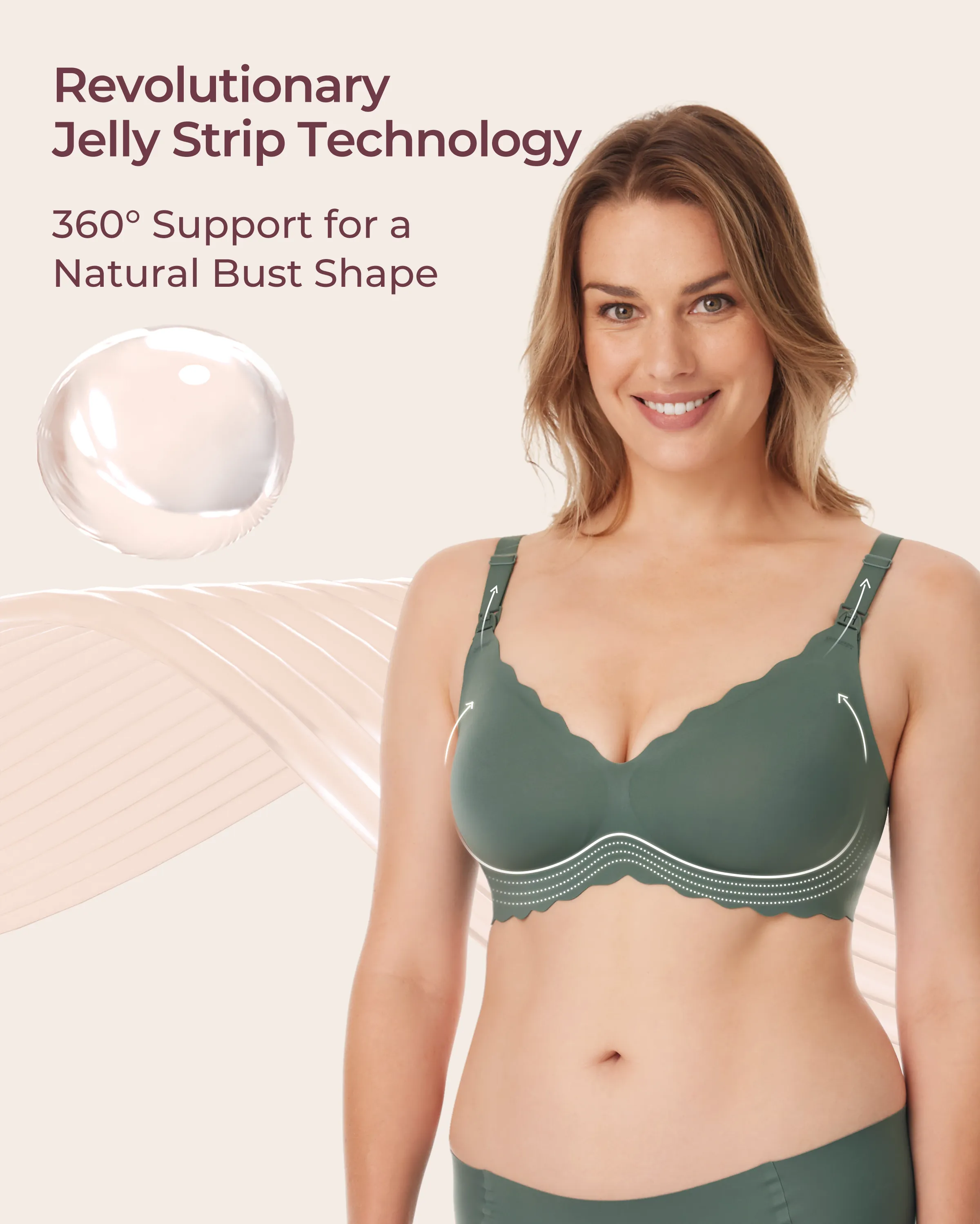 Soutien-gorge d’allaitement sans coutures Jelly Strip YN46 - Image 58