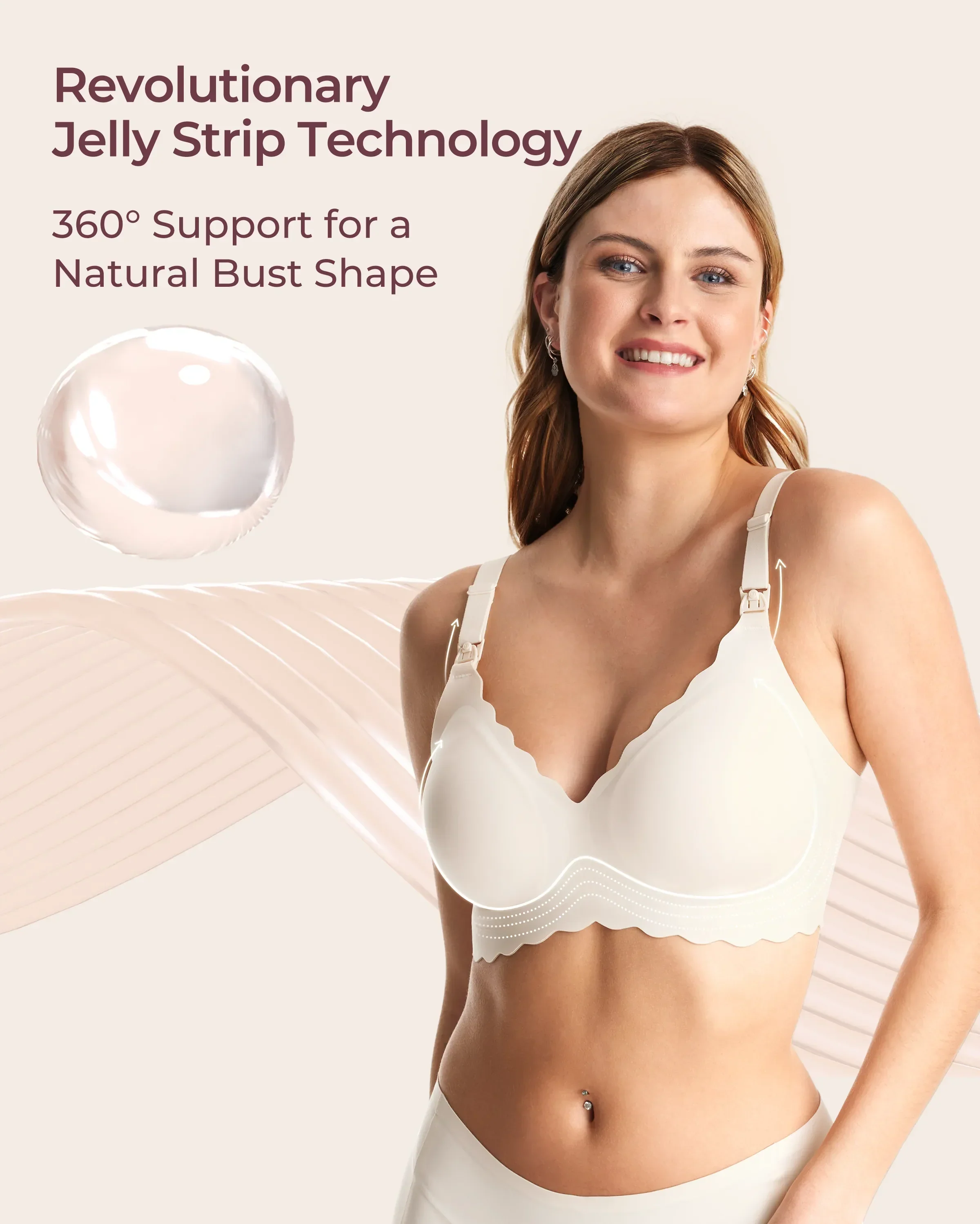 Soutien-gorge d’allaitement sans coutures Jelly Strip YN46 - Image 66