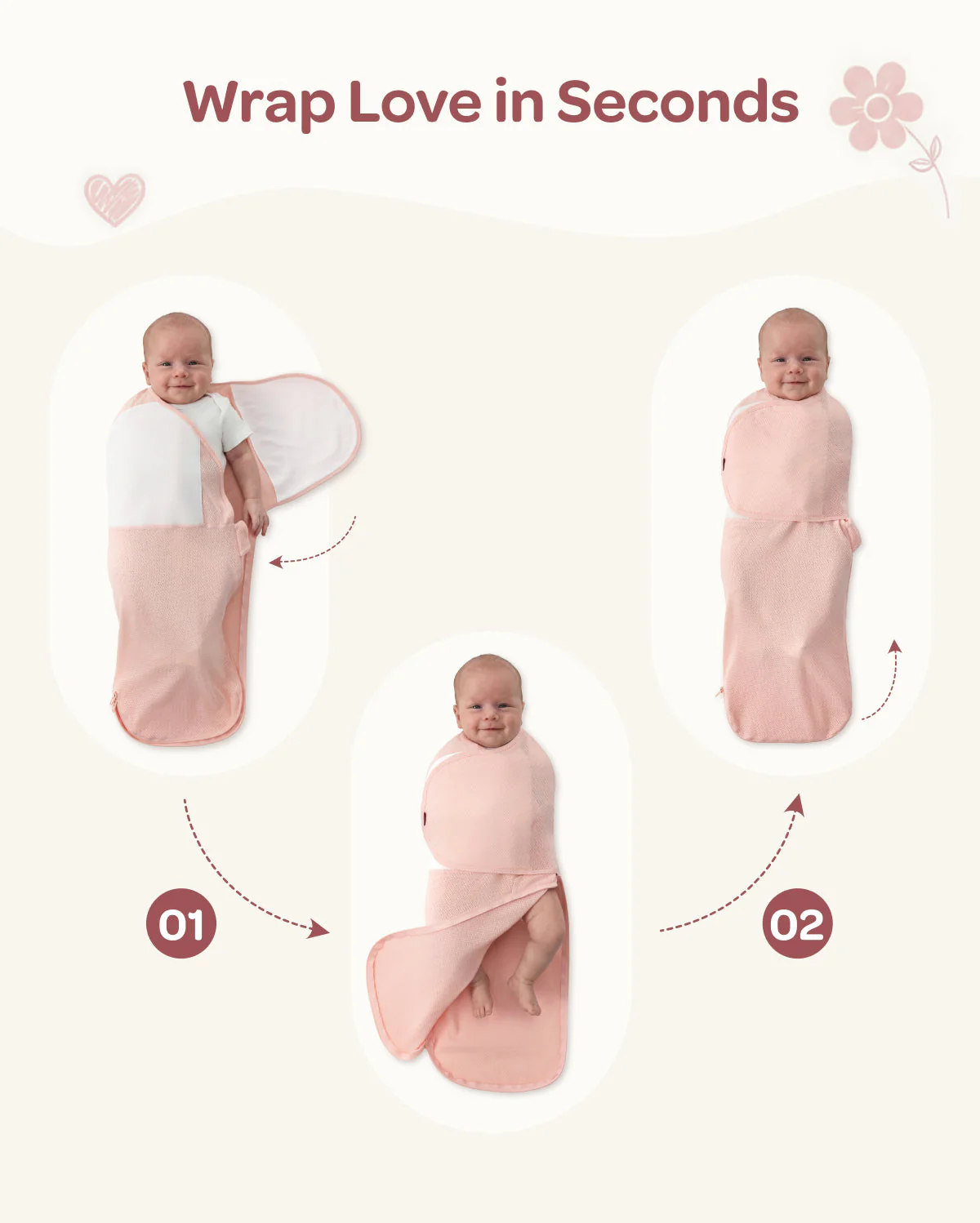 Lange d’emmaillotage respirant pour nouveau-né | Fraîcheur et confort toute la nuit - Image 16
