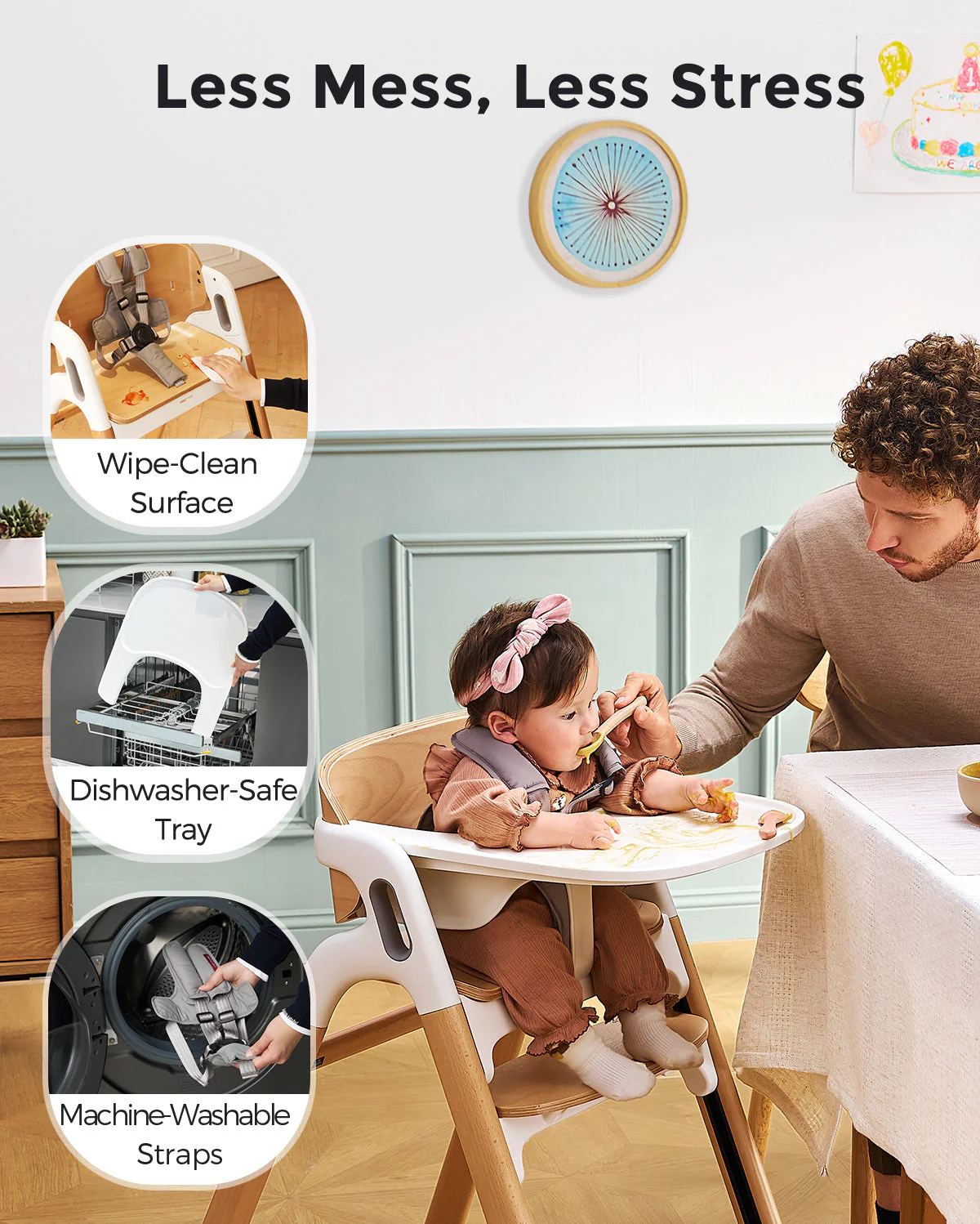 Pack Nettoyage & Repas : Lave-biberons tout-en-un + Chaise haute + Bloc de Lavage - Image 20