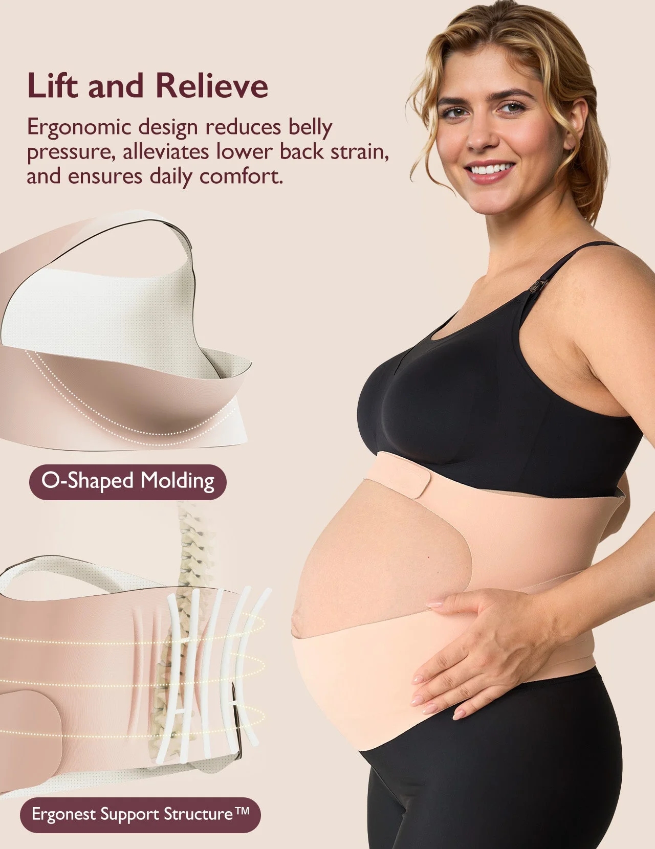 Pack Confort Grossesse : Ceinture de maintien Ergonest et coussin de corps câlin - Image 4