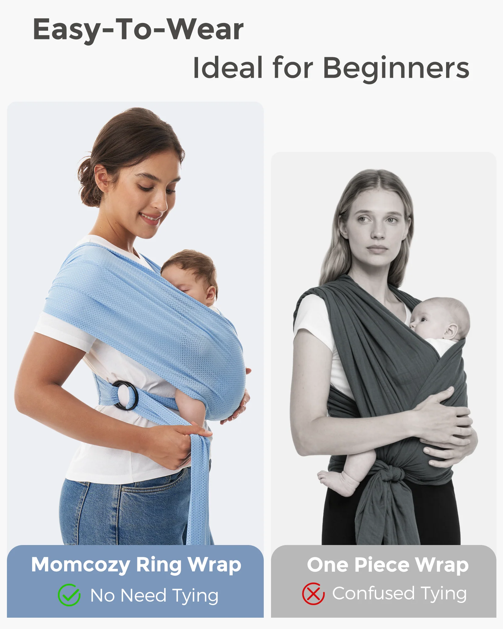 Porte-bébé Momcozy SnapLite Cooling Mesh Wrap - Image 26