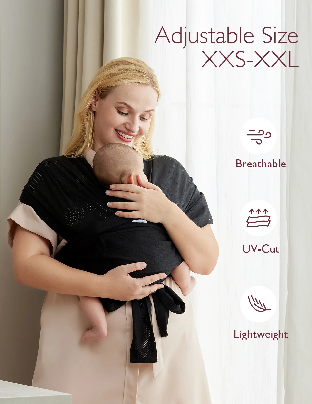 Porte-bébé Momcozy SnapLite Cooling Mesh Wrap - Image 16