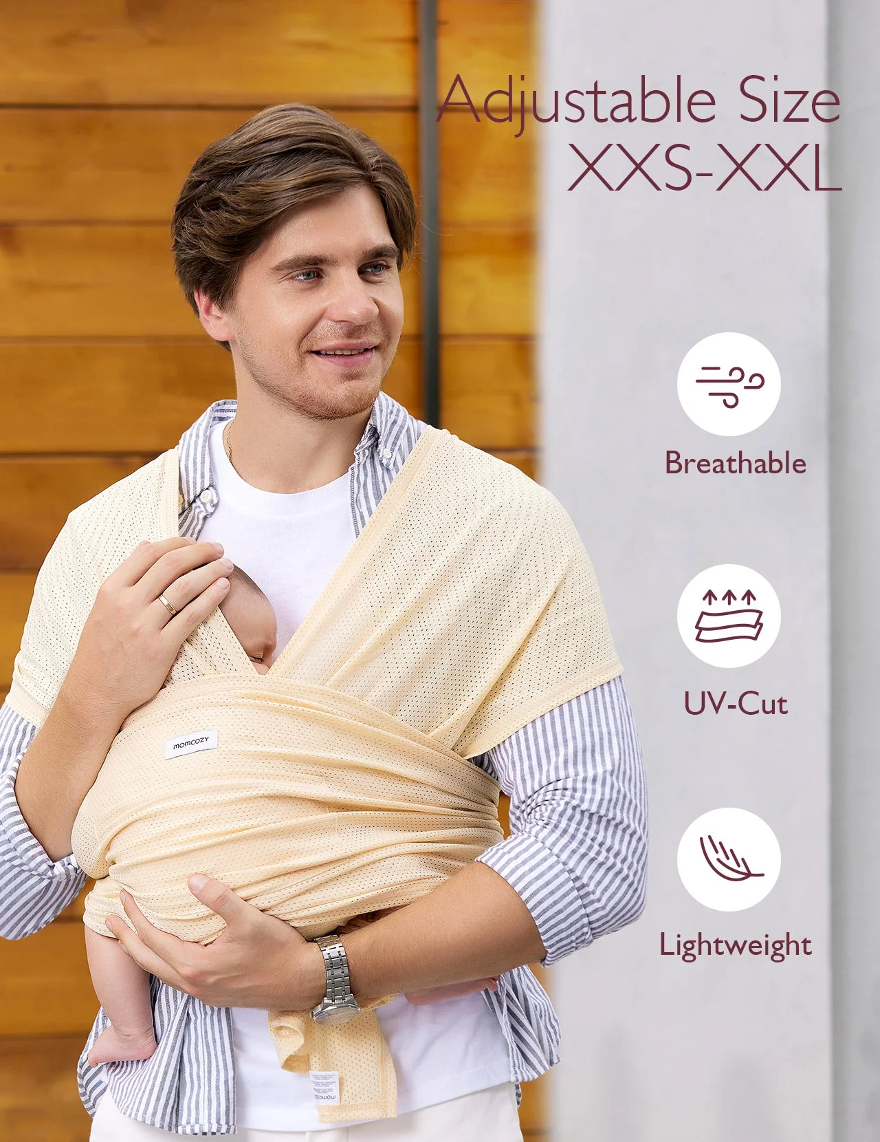 Porte-bébé Momcozy SnapLite Cooling Mesh Wrap - Image 7
