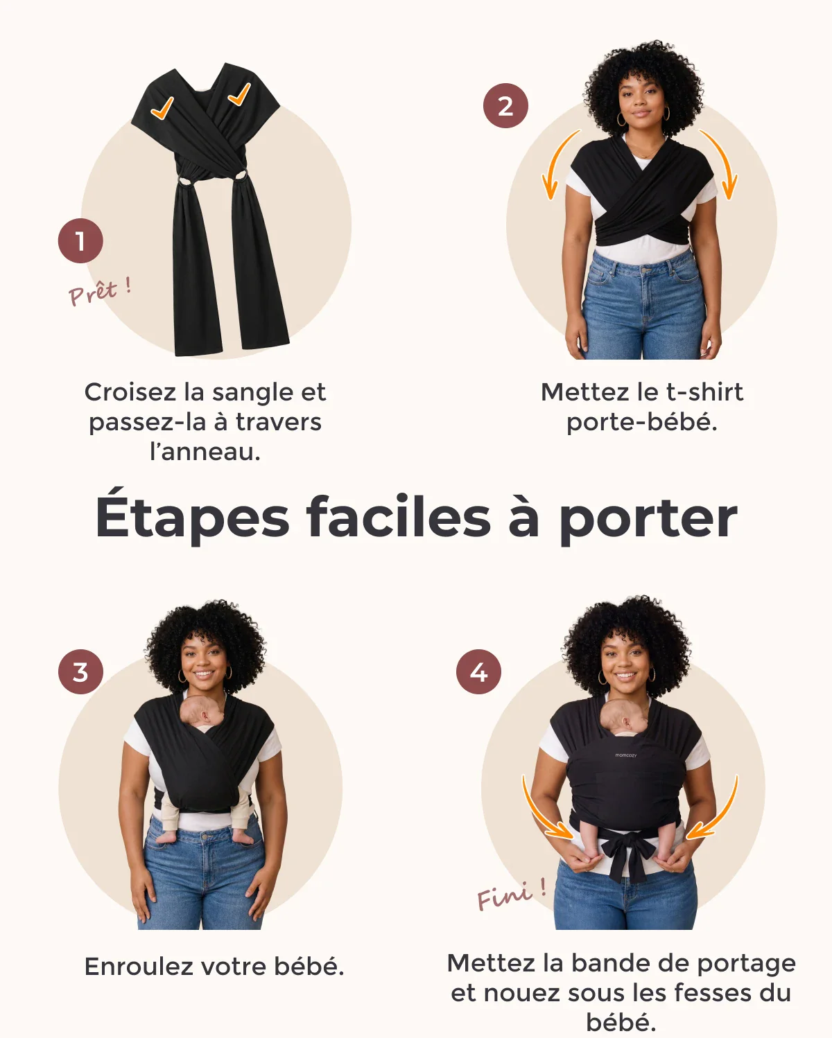Facile à porter les mains libres - Porte-bébé en écharpe - Image 64