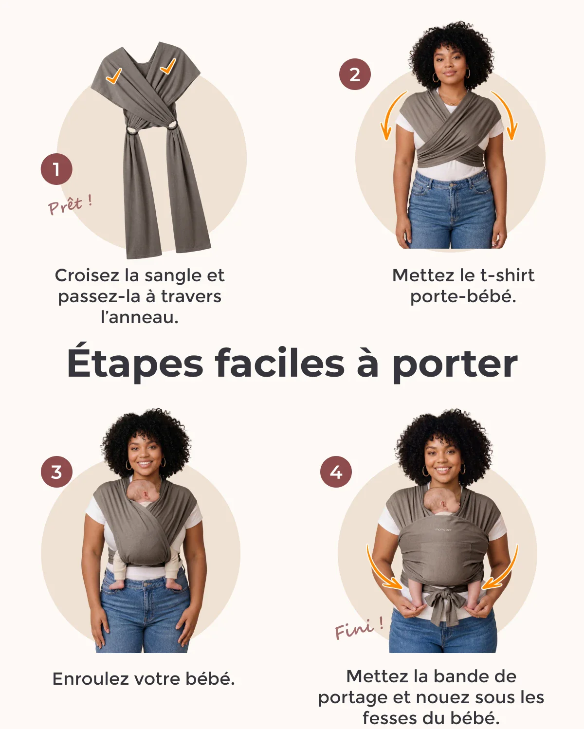 Facile à porter les mains libres - Porte-bébé en écharpe - Image 72