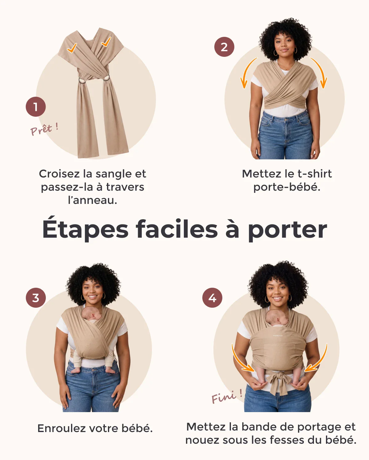 Facile à porter les mains libres - Porte-bébé en écharpe - Image 80