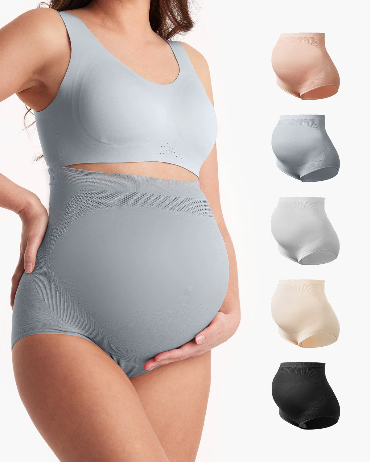Culottes de grossesse taille haute sans coutures – maintien doux du ventre - Image 24