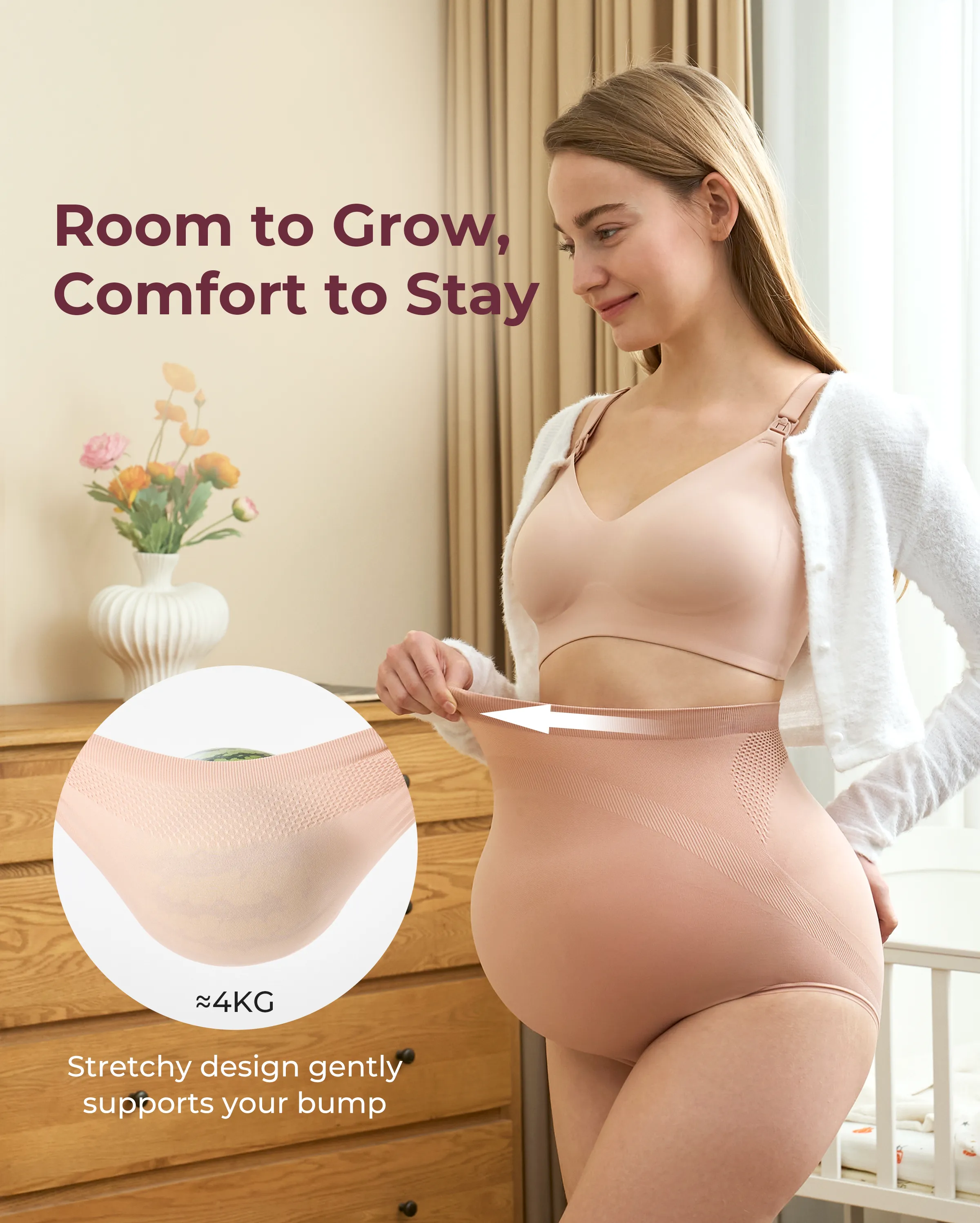 Culottes de grossesse taille haute sans coutures – maintien doux du ventre - Image 4