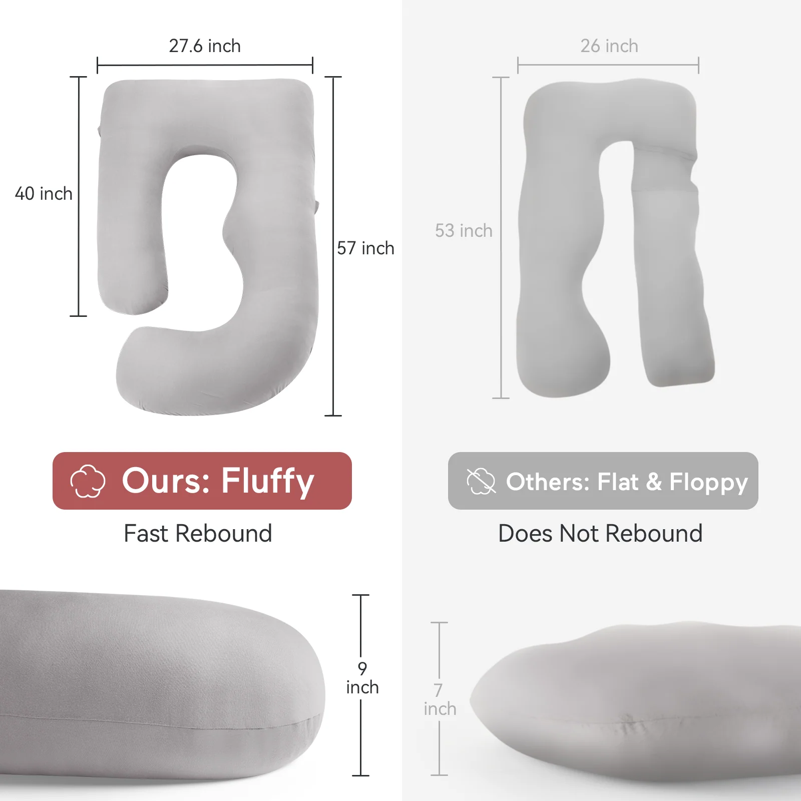 Huggable - Coussin de maternité en coton en forme de U - Image 15