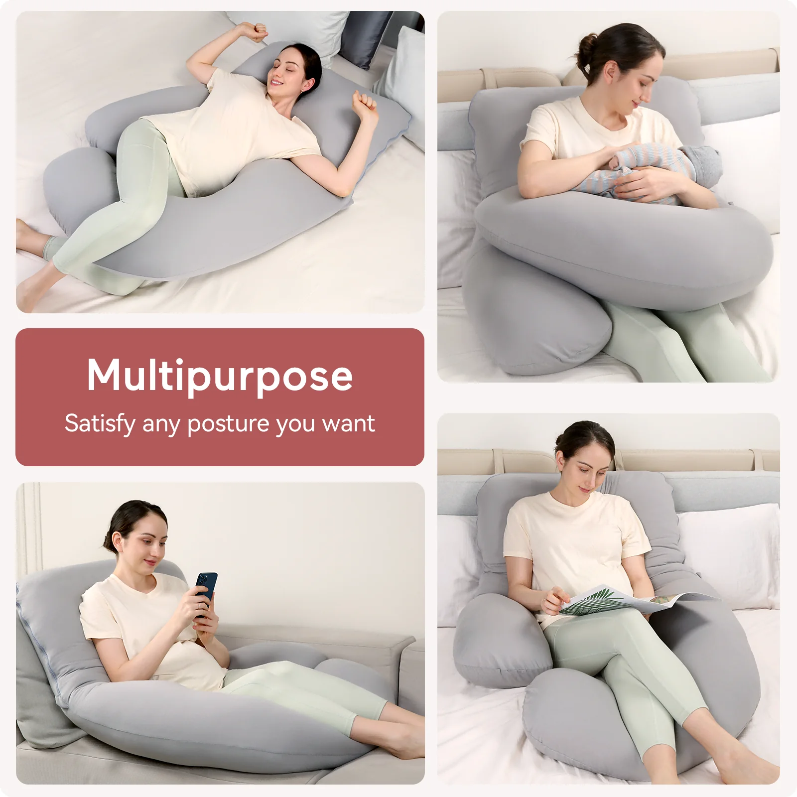 Huggable - Coussin de maternité en coton en forme de U - Image 18