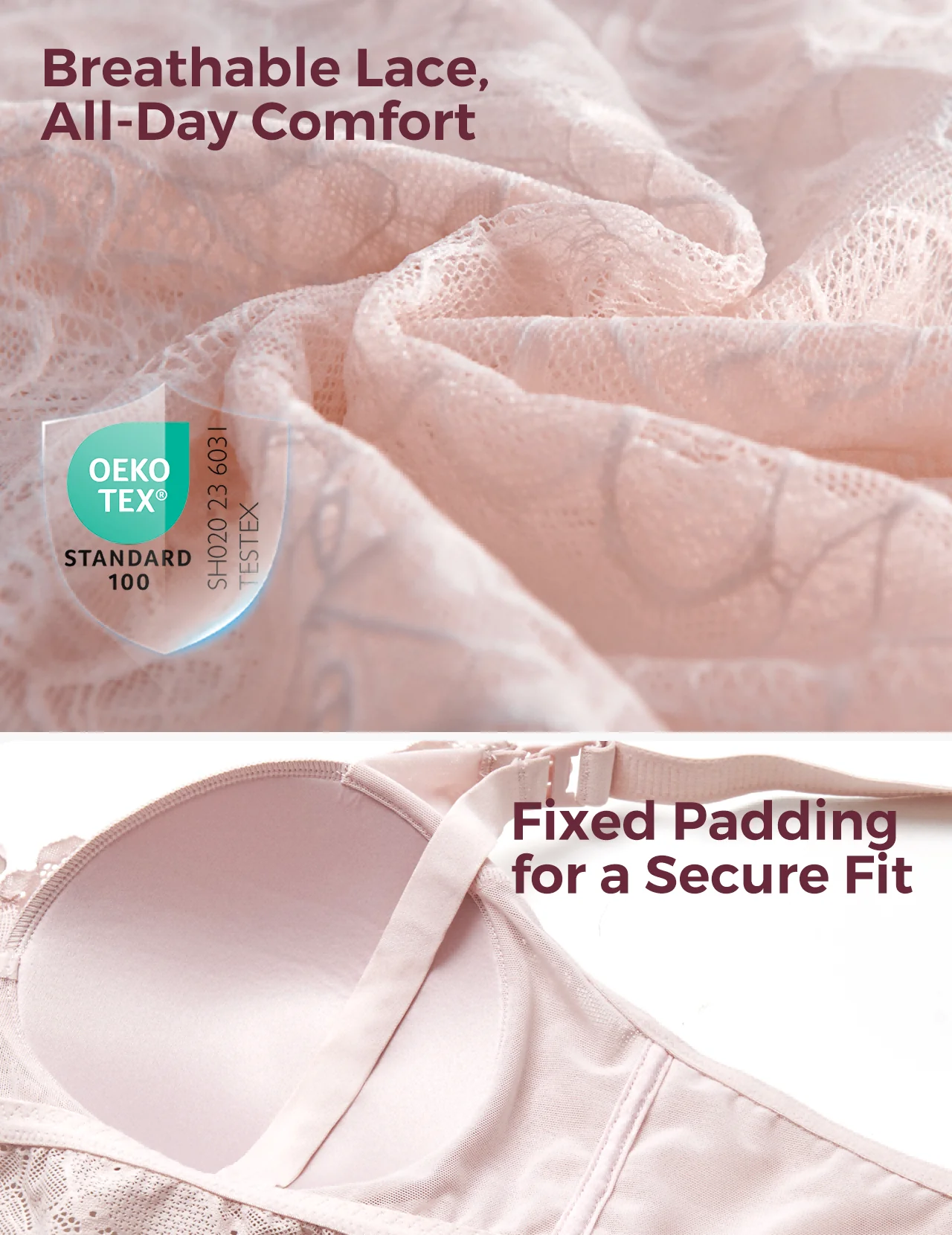 Soutien-gorge d'allaitement en dentelle à col en V - Image 10