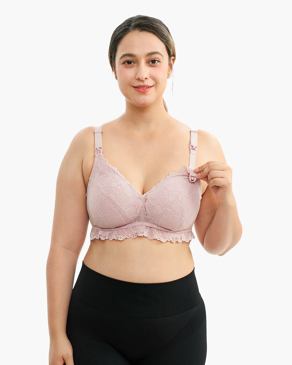 Soutien-gorge d'allaitement en dentelle à col en V - Image 9