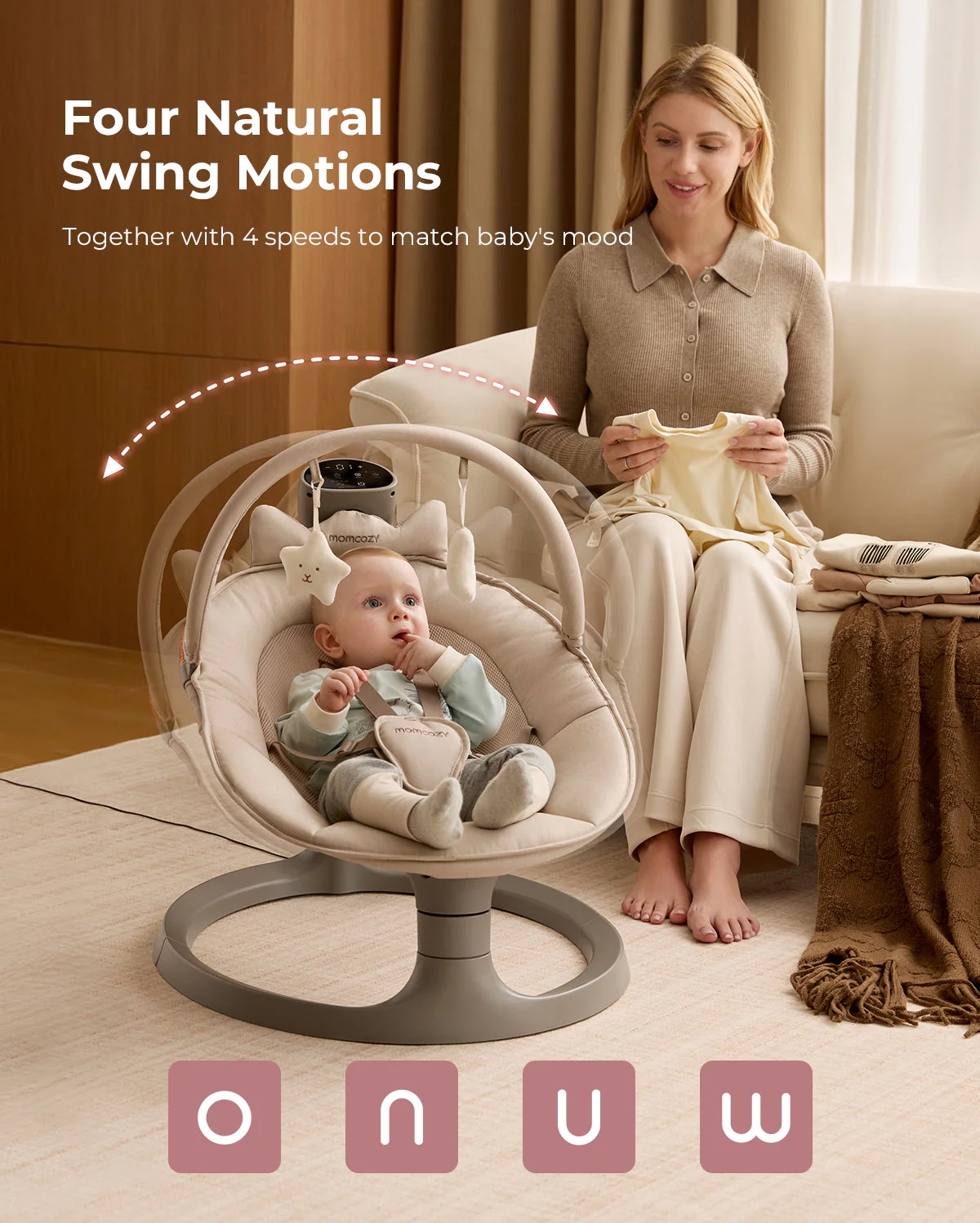 Balancelle électrique pour bébé 2-en-1 Momcozy - Image 2