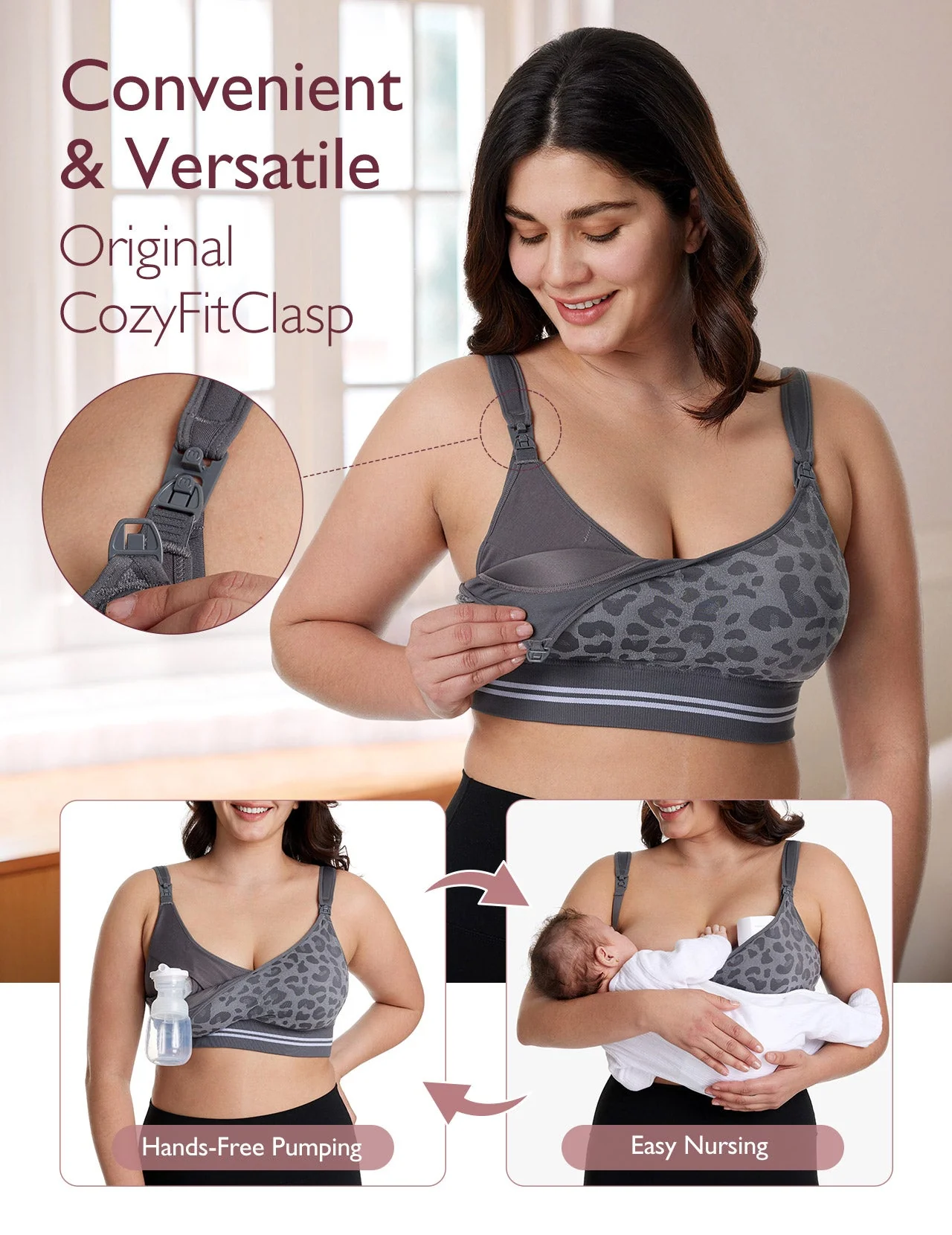 DEX - Soutien-gorge de pompage 4-en-1 sans couture en tissu extensible-HF022 - Image 10