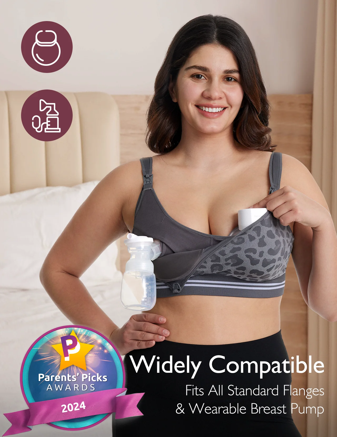 DEX - Soutien-gorge de pompage 4-en-1 sans couture en tissu extensible-HF022 - Image 8