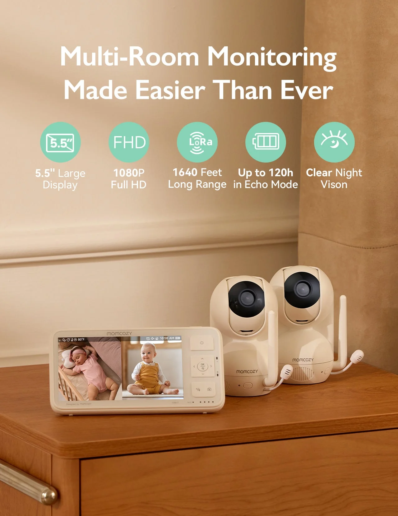 Moniteur vidéo Momcozy 5.5'' Full HD - BM03 - Image 10