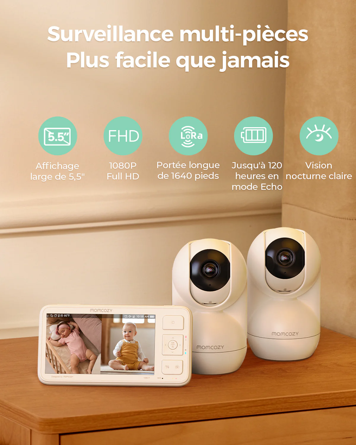 Moniteur vidéo Momcozy 5.5'' Full HD - BM03 - Image 24