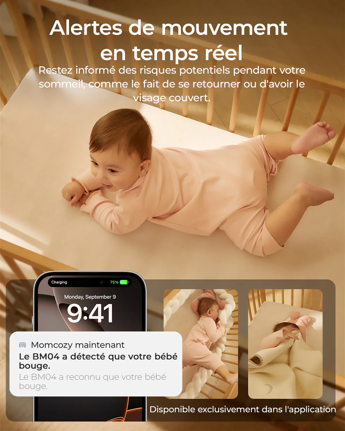 Moniteur bébé intelligent Momcozy 5 pouces double mode avec 2 caméras – BM04 - Image 3