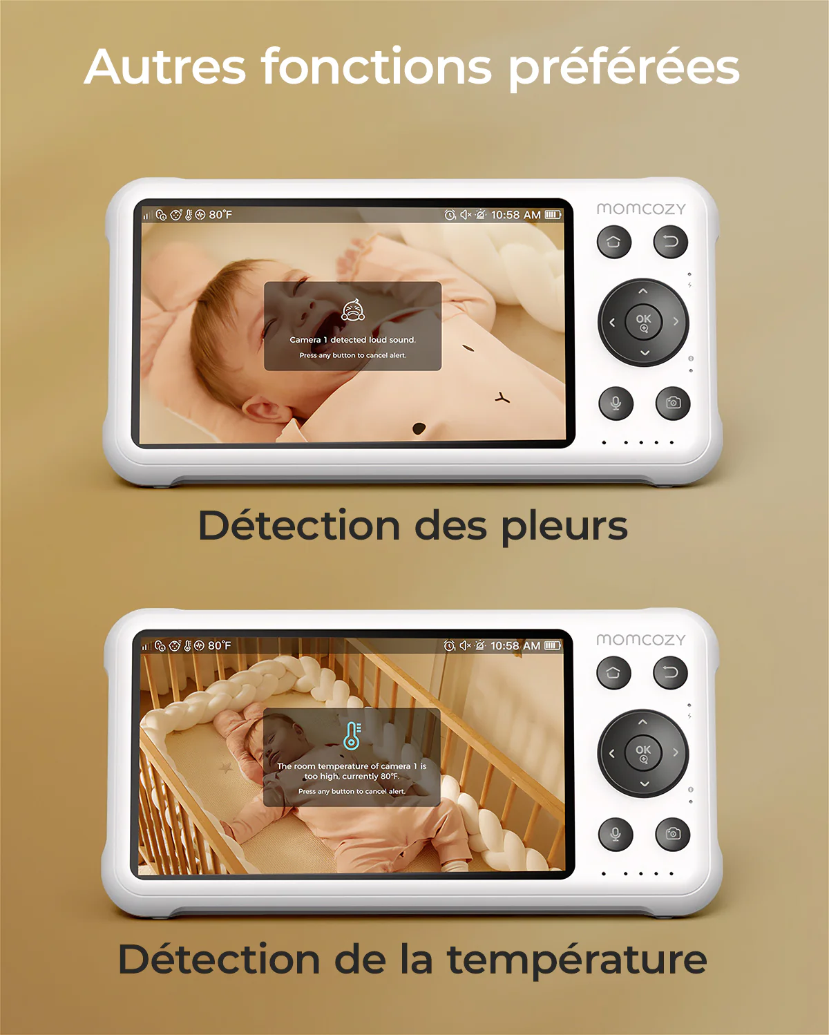 Moniteur bébé intelligent Momcozy 5 pouces double mode avec 2 caméras – BM04 - Image 9