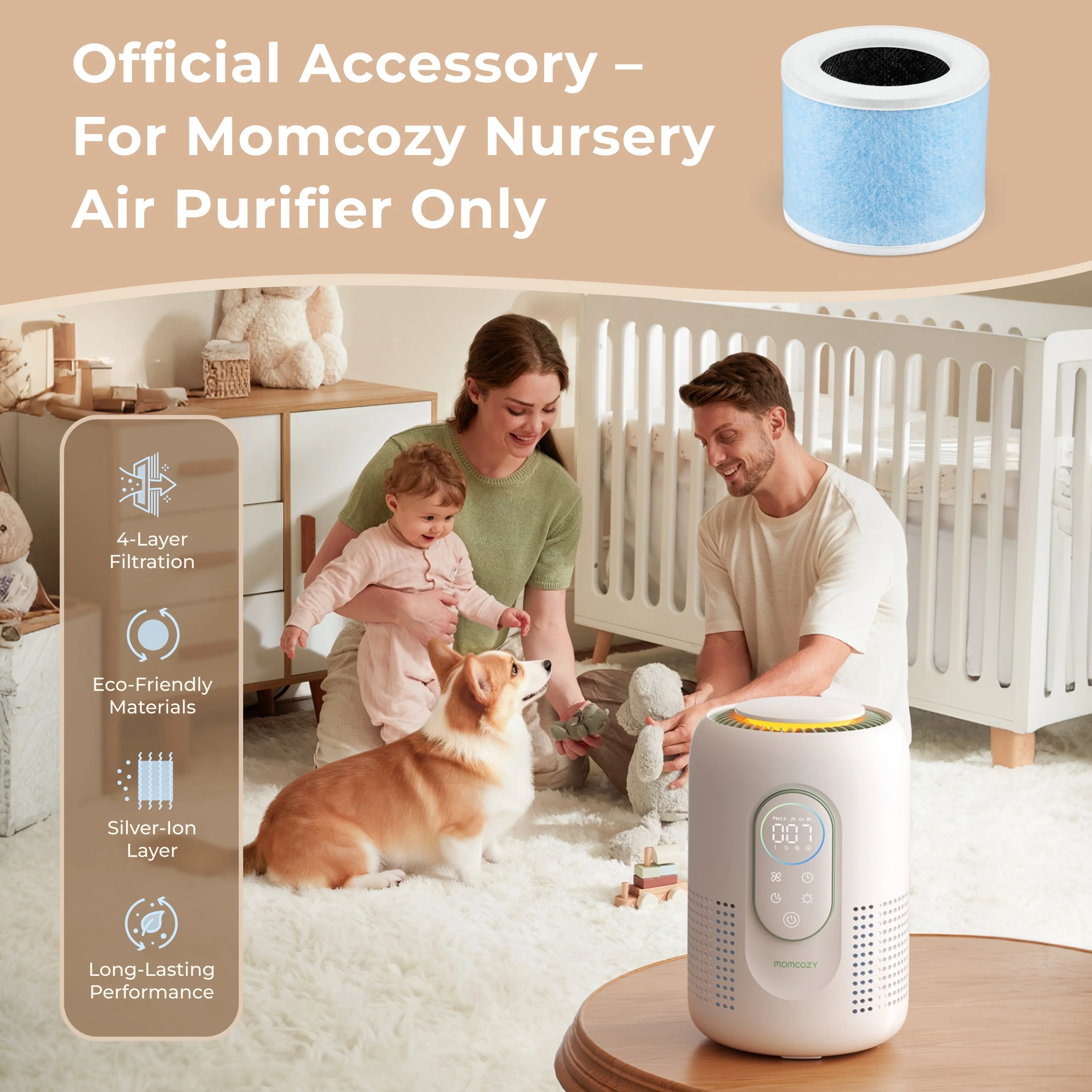 Filtre de remplacement pour purificateur d’air pour bébé Momcozy - Image 4