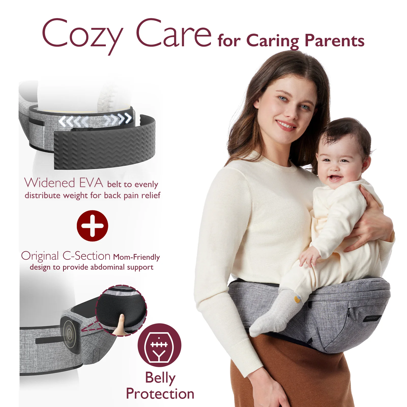 Porte-bébé Momcozy Wander360 à hanche - Image 17