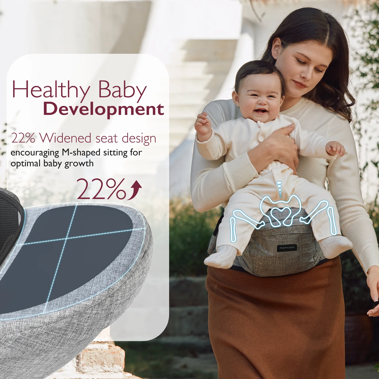 Porte-bébé Momcozy Wander360 à hanche - Image 20