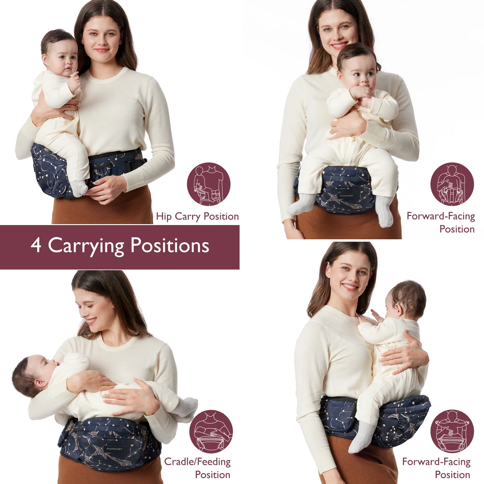 Porte-bébé Momcozy Wander360 à hanche - Image 30