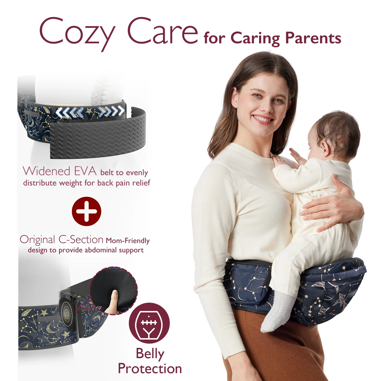 Porte-bébé Momcozy Wander360 à hanche - Image 31
