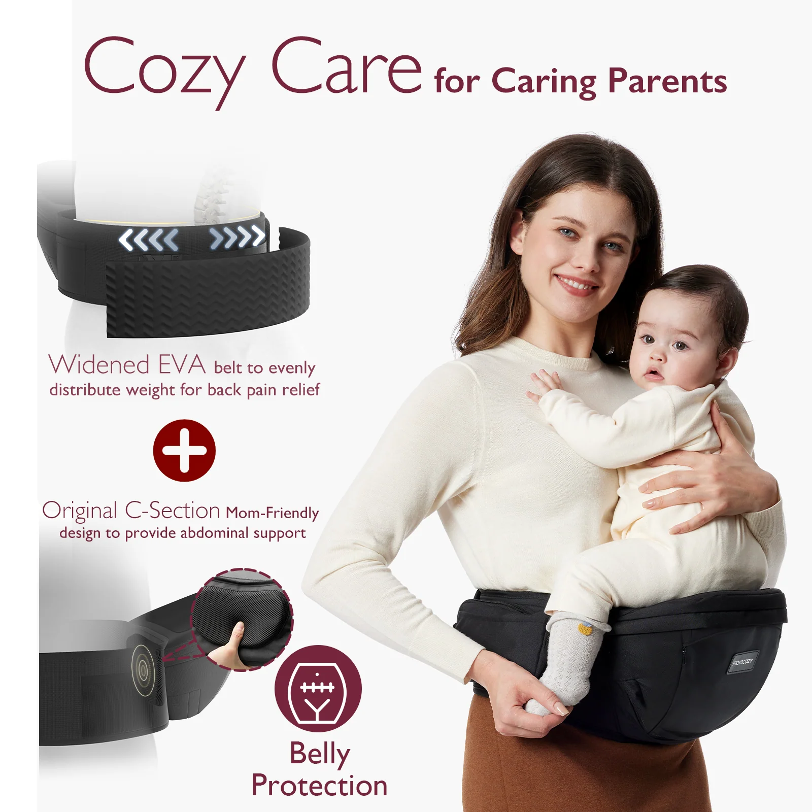 Porte-bébé Momcozy Wander360 à hanche - Image 7